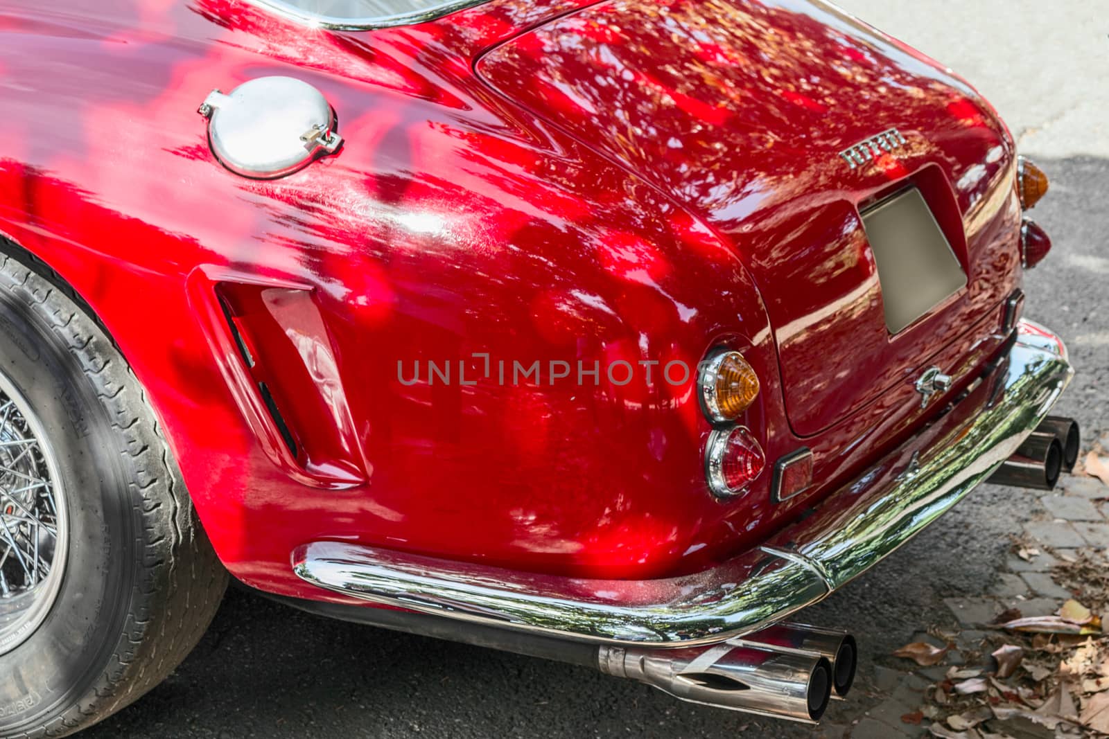 JUNE 17 2015- ROME ITALY posterior of old red car