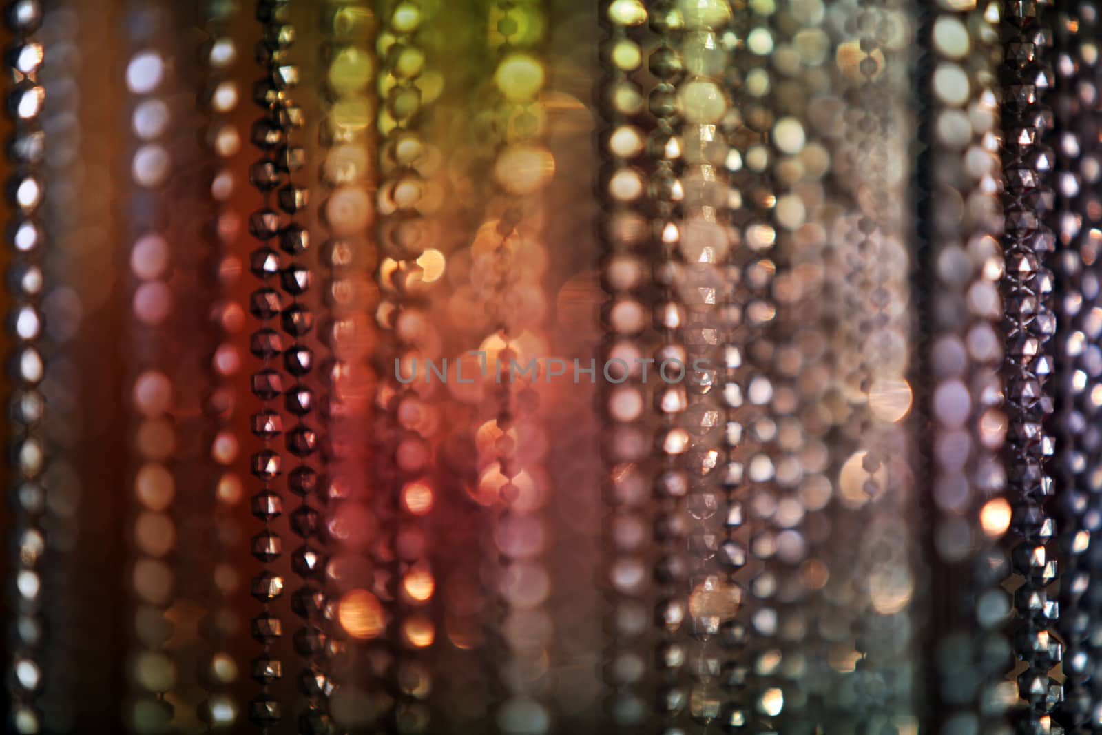 A background of techno metallic beads in an abstract design