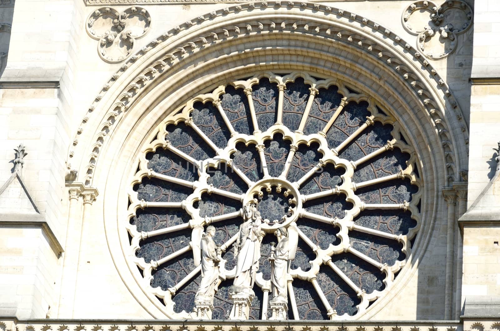 round gothic window notre dame paris