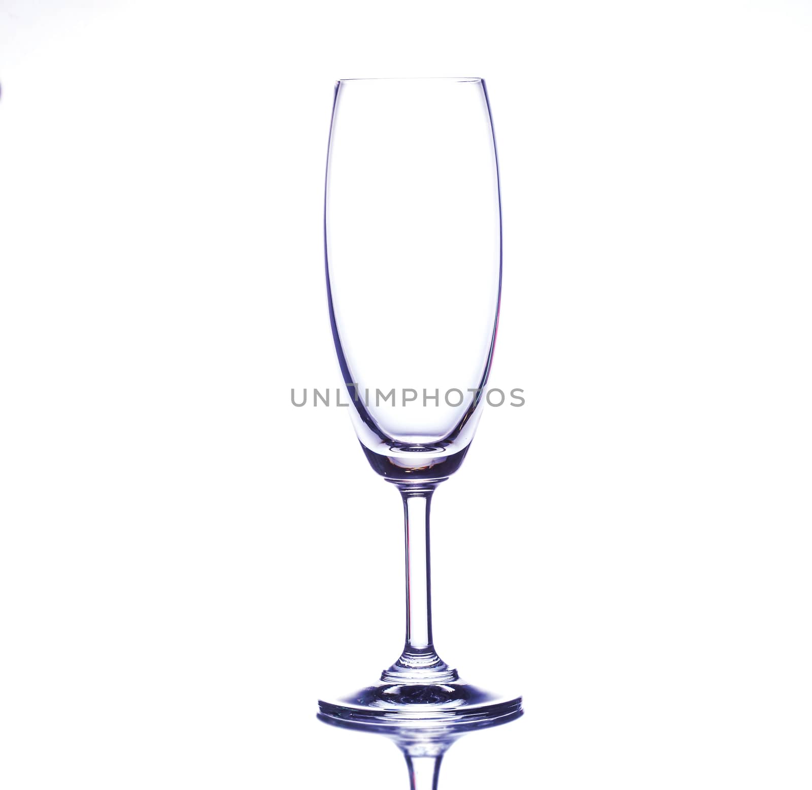 empty wine glass isolated