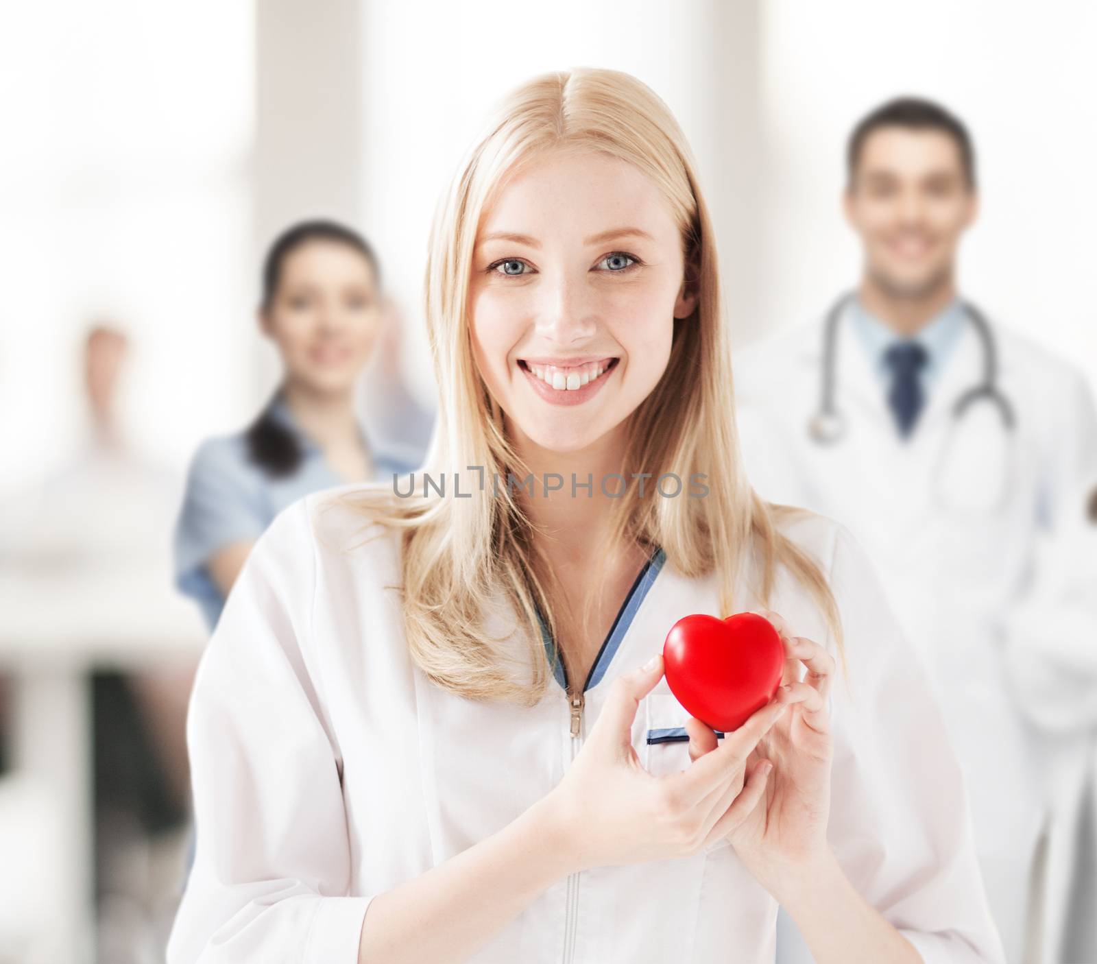 female doctor with heart by dolgachov