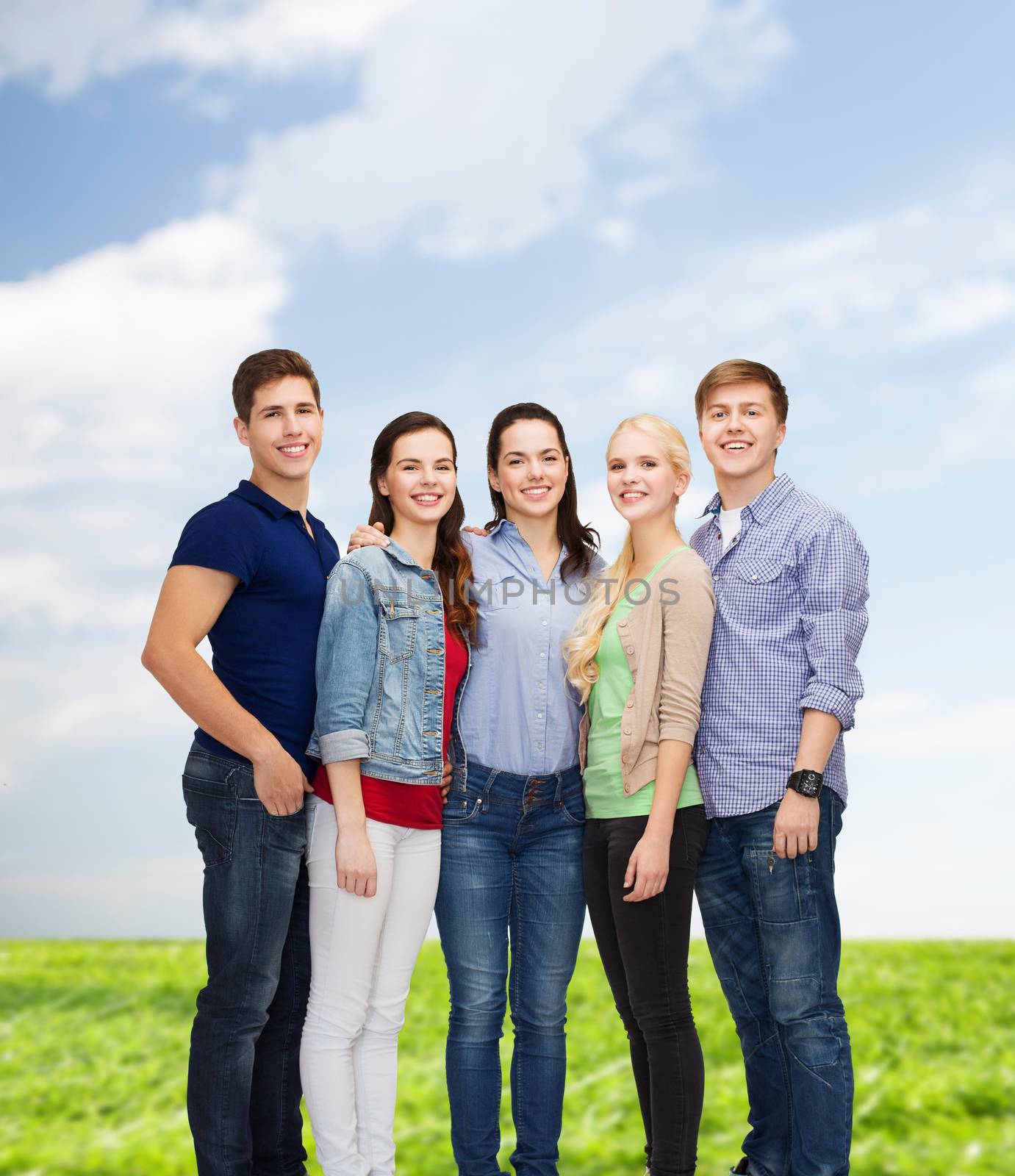 group of smiling students standing by dolgachov