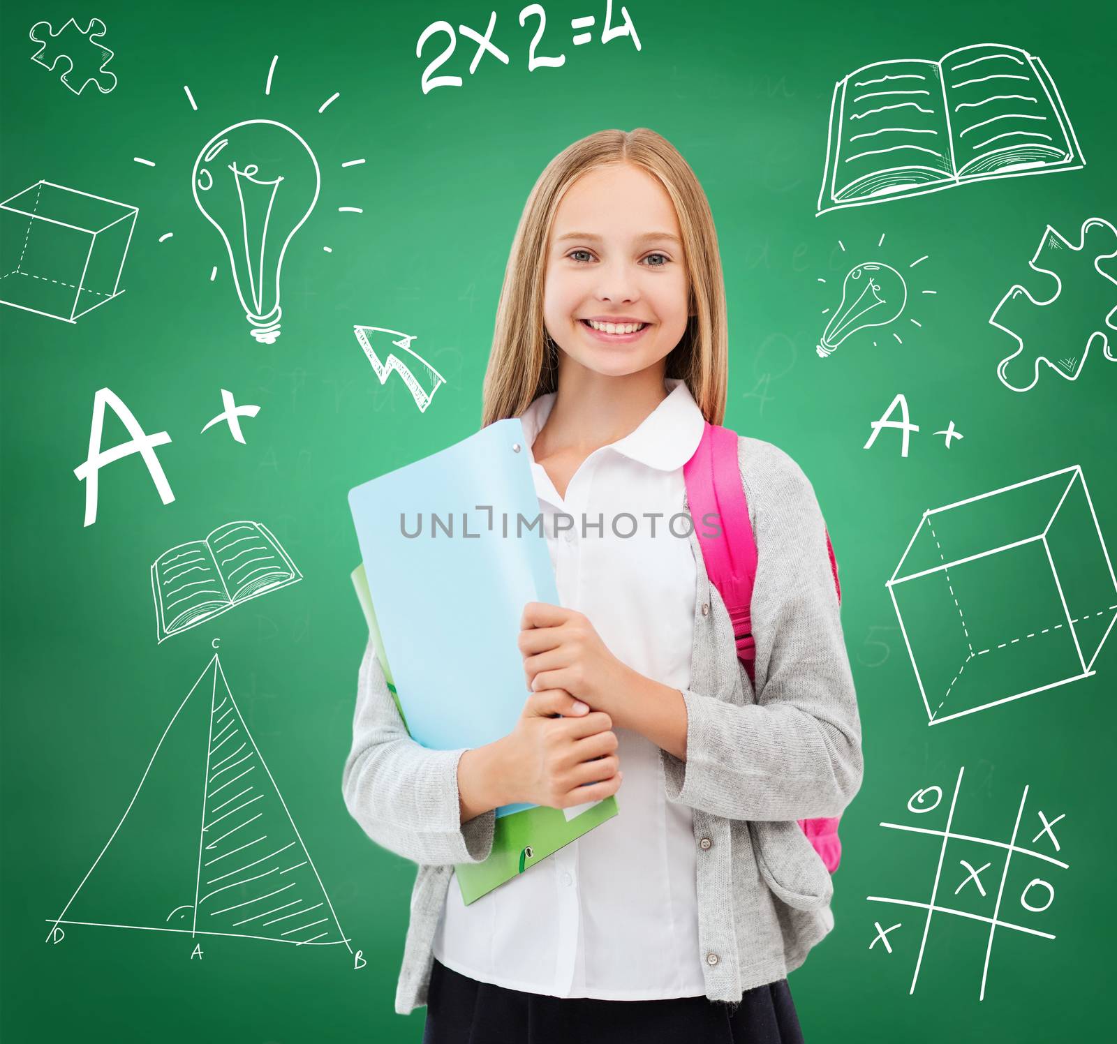 education and school concept - happy and smiling teenage girl