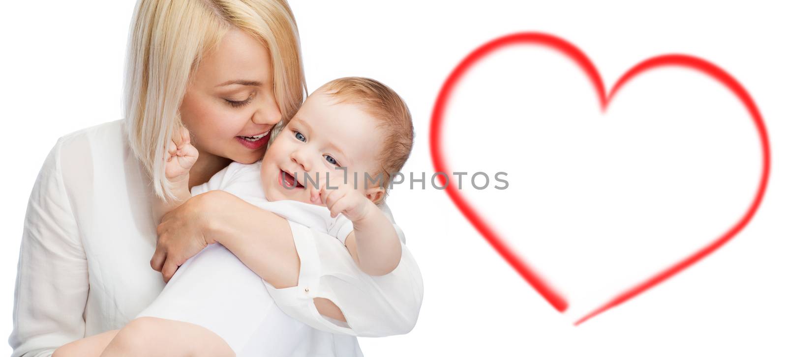 family, child and parenthood concept - happy mother with smiling baby