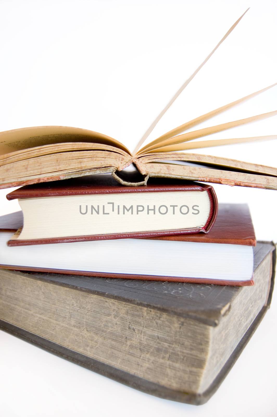 Book conceptual image. Books on isolated background.