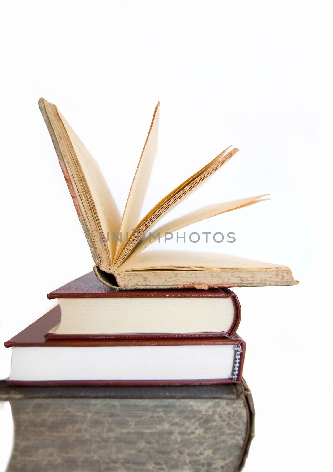 Book conceptual image. Books on isolated background.