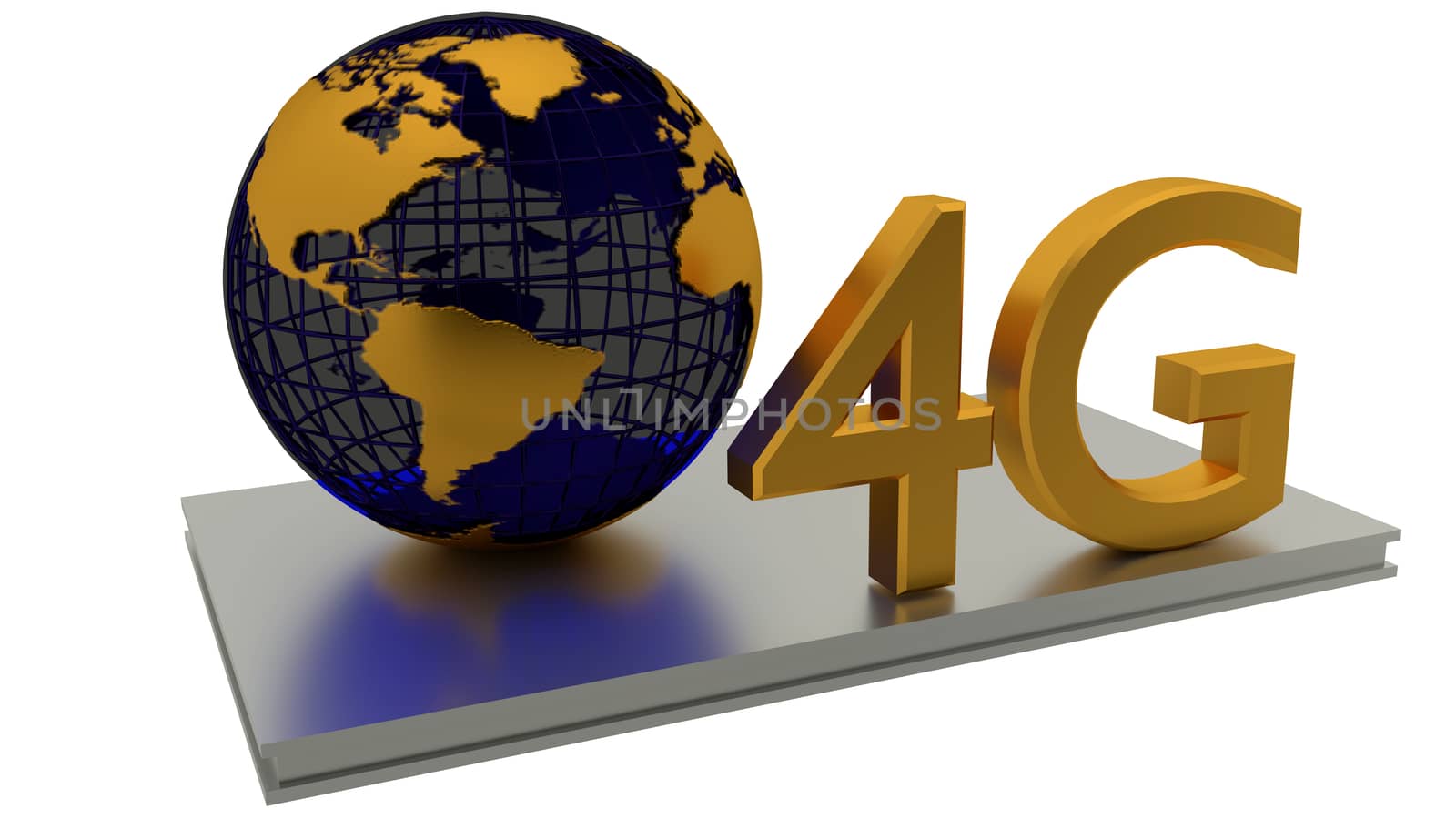 4D Internet connection and abstract global. Business concepts