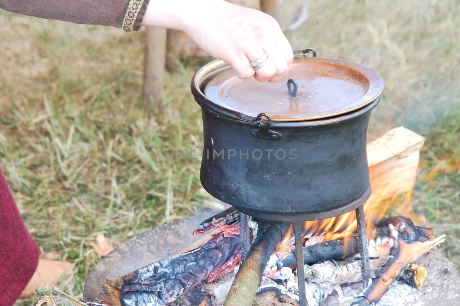 Cooking with an Outdoor pot over fire by pauws99