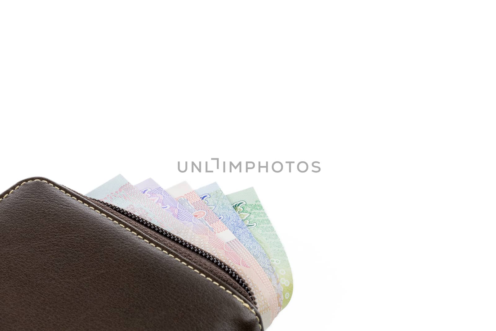 Wallet with money isolated on white background
 by urubank