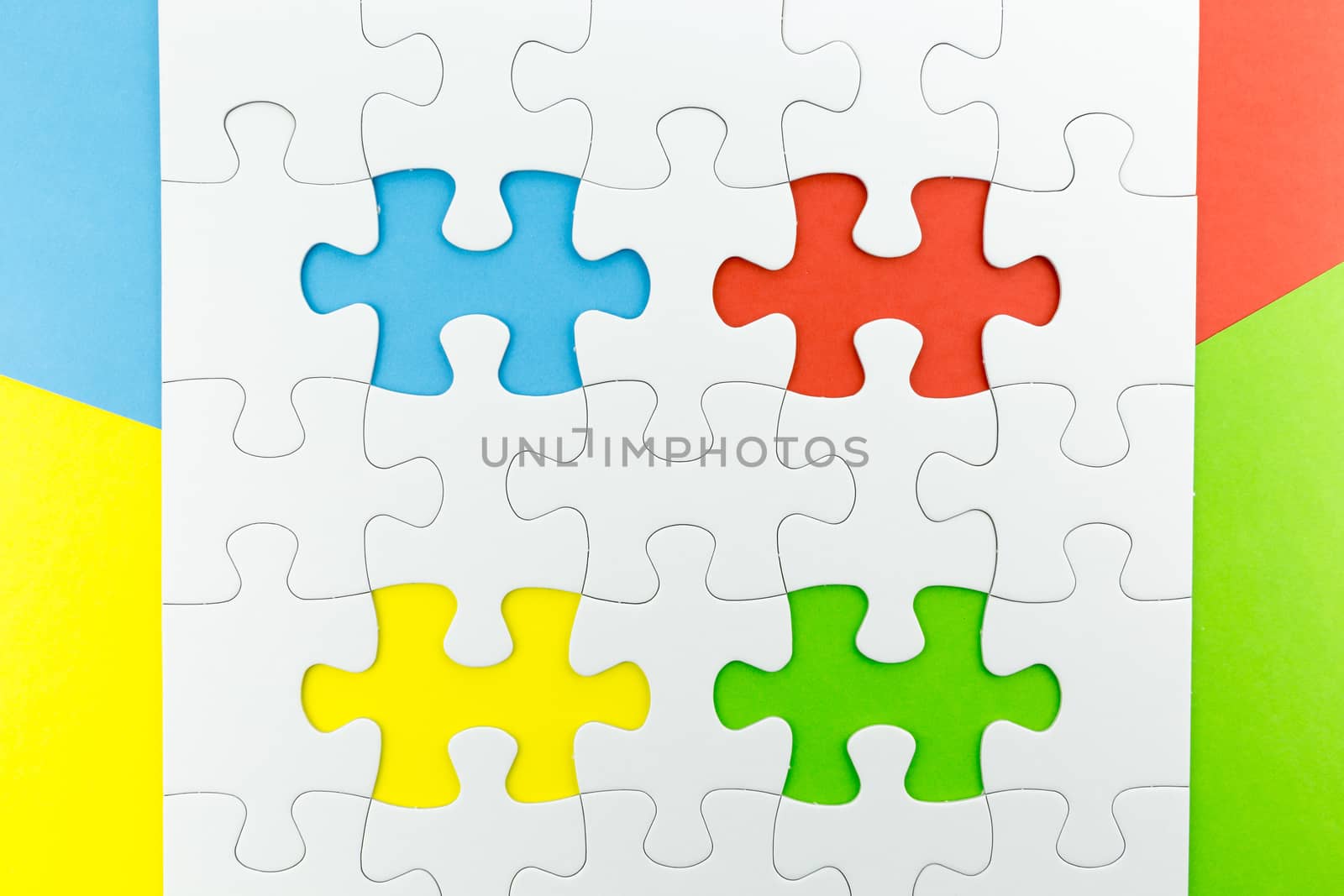 jigsaw puzzle use for business background such as teamwork brainstorm