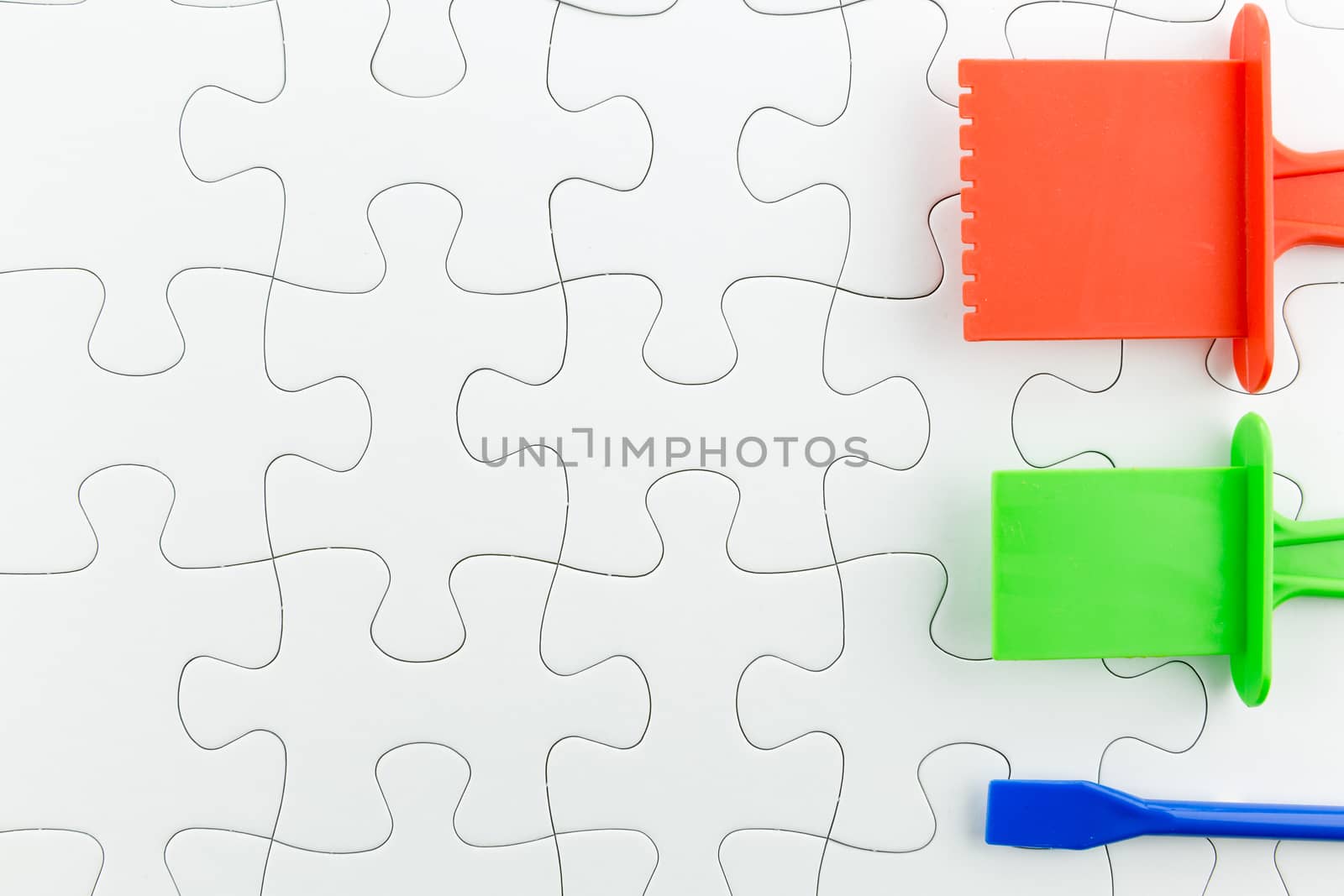 jigsaw puzzle use for business background by urubank