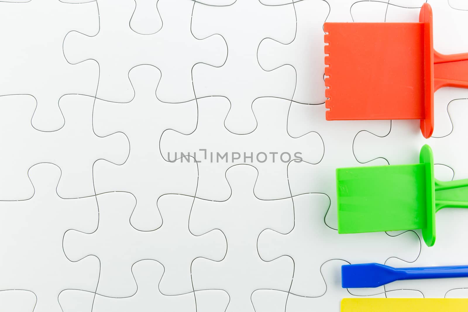 jigsaw puzzle use for business background by urubank