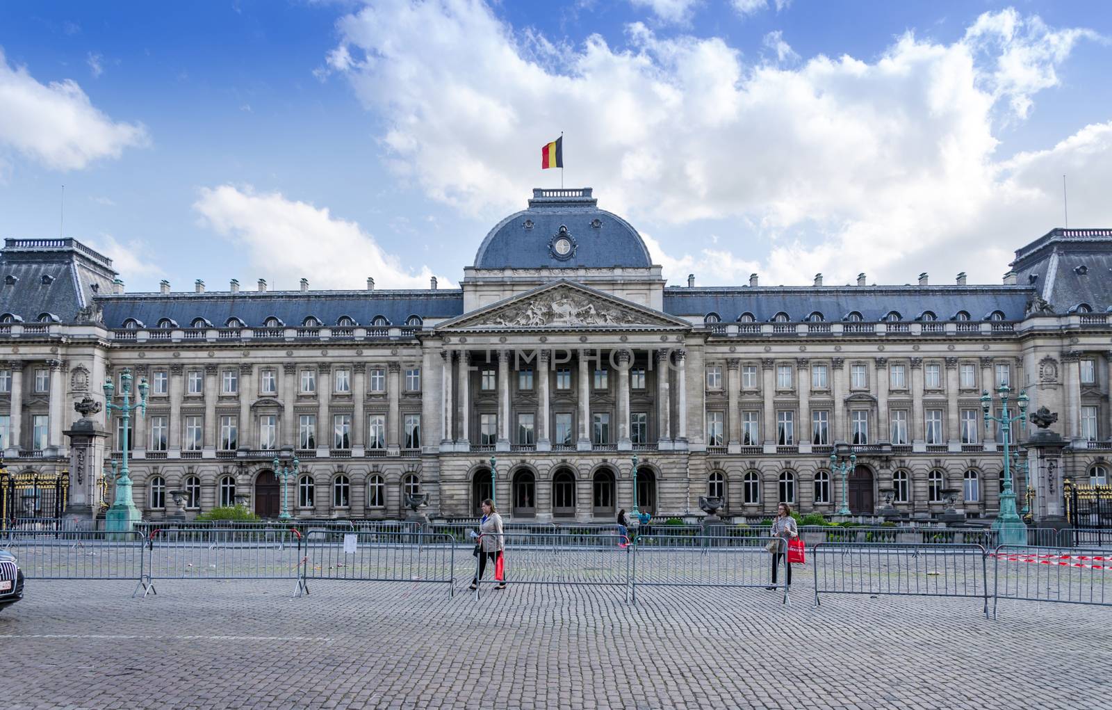 Brussels, Belgium - May 12, 2015: People visit The Royal Palace of Brussels. by siraanamwong