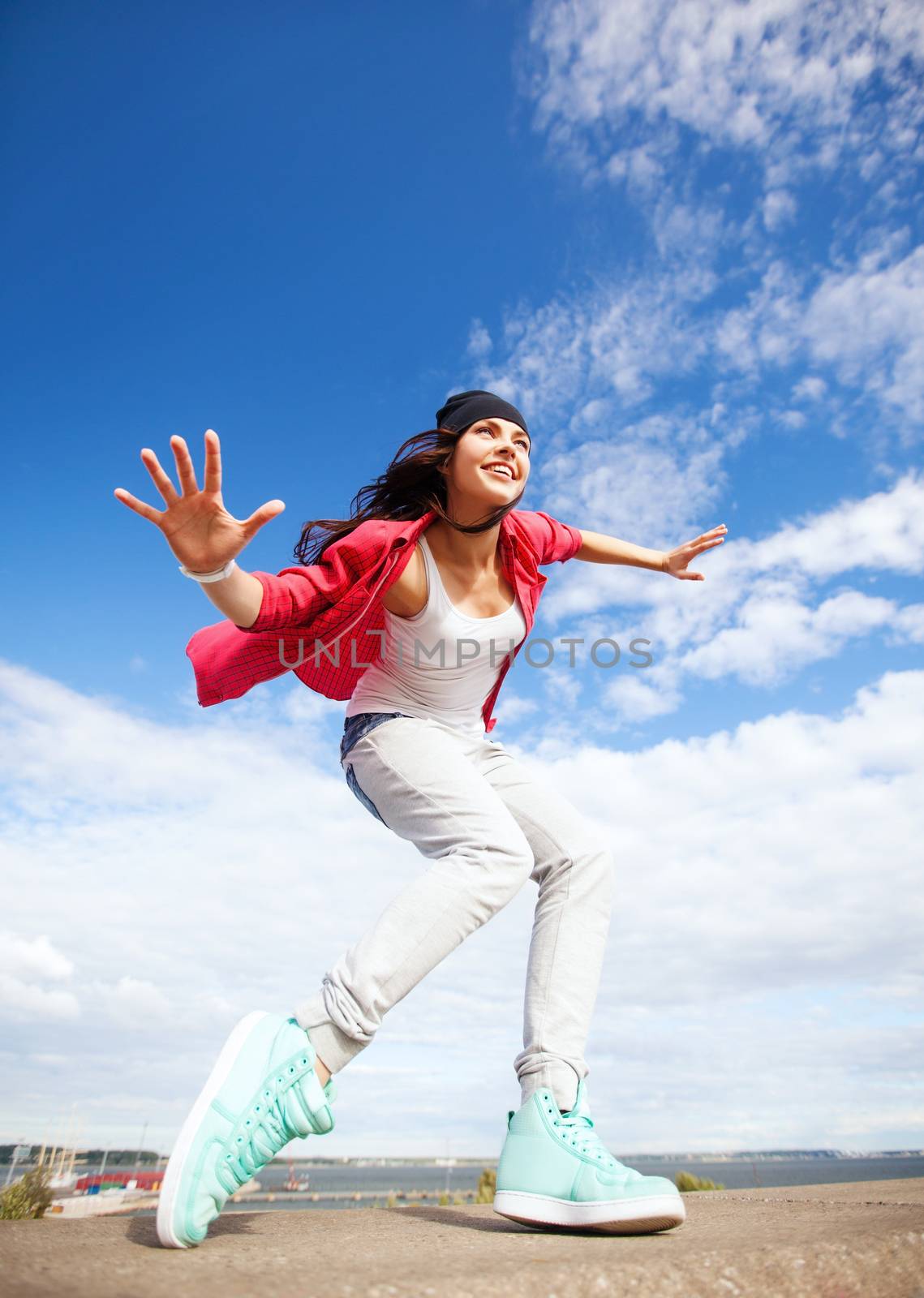 beautiful dancing girl in movement by dolgachov