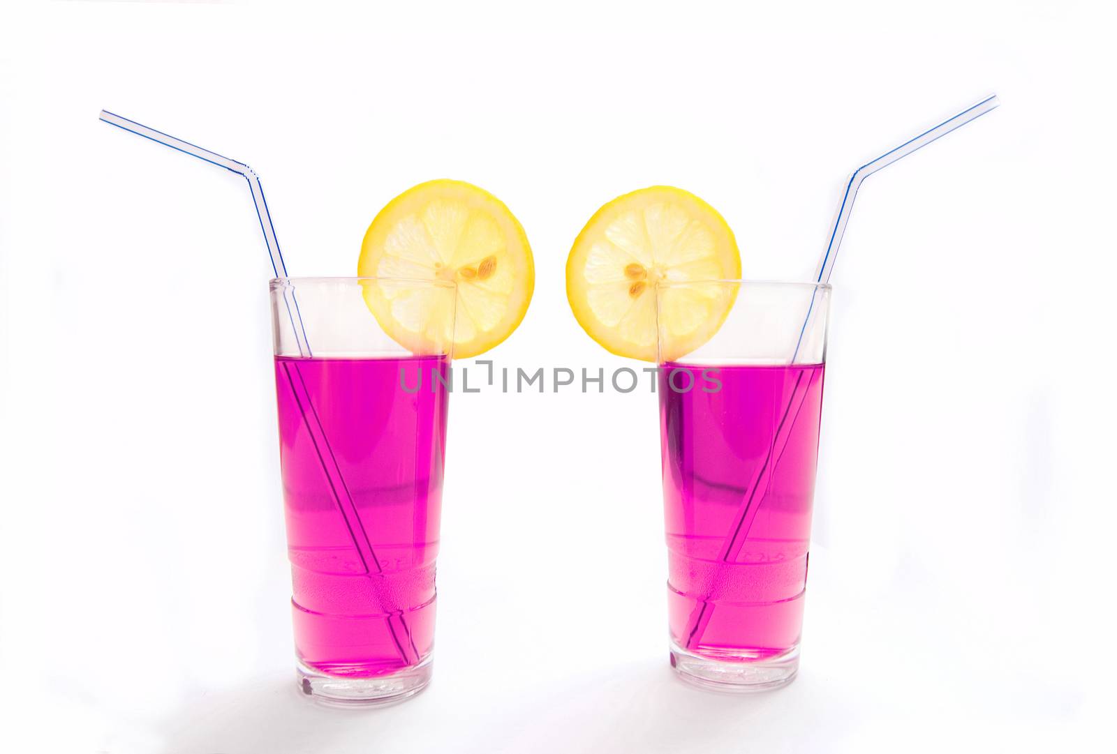Cold drinks on isolated background.