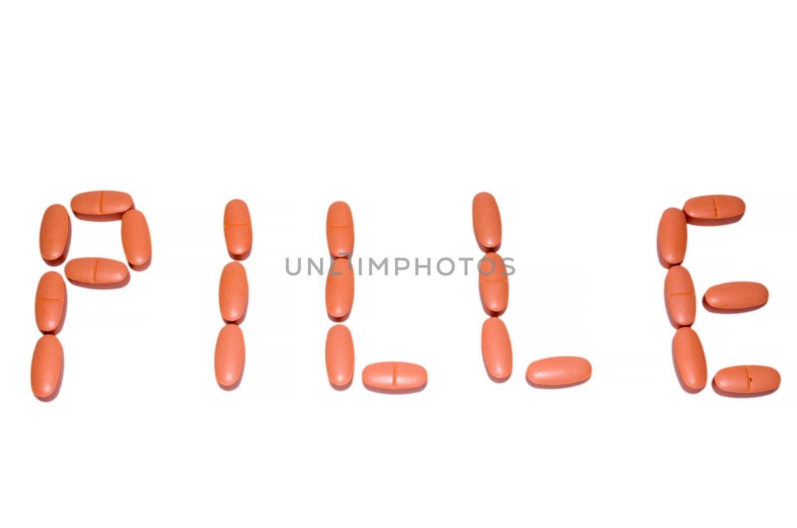Of different tablets pill the word
Written.