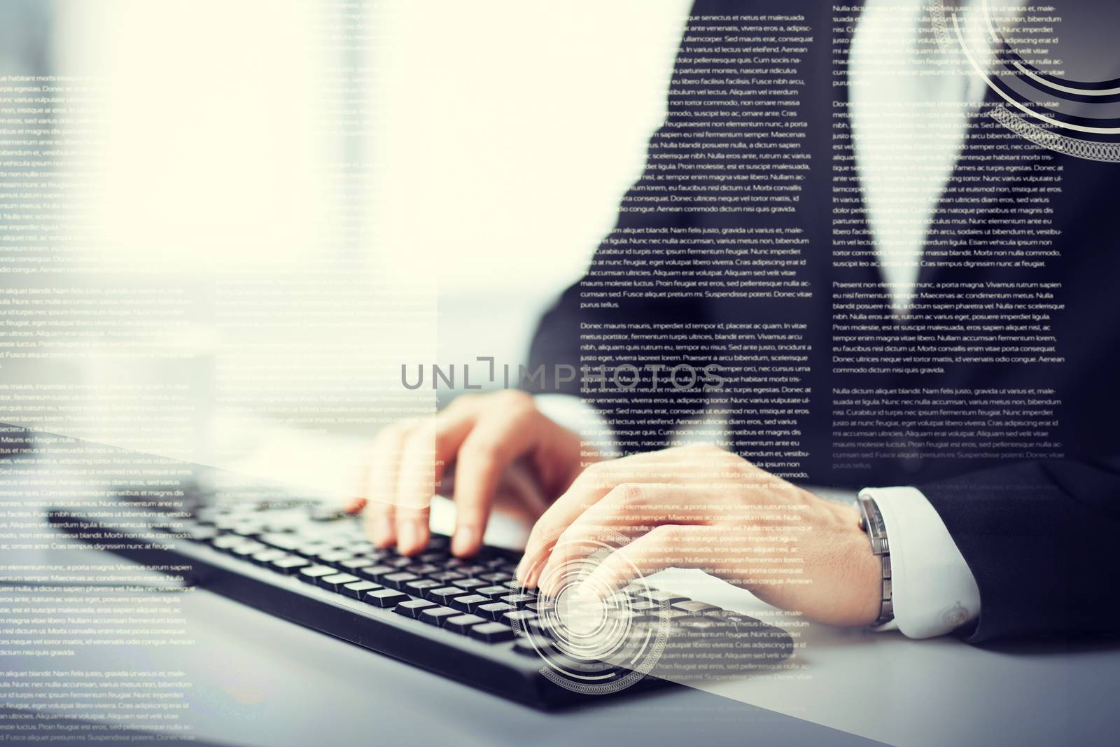 man hands typing on keyboard by dolgachov