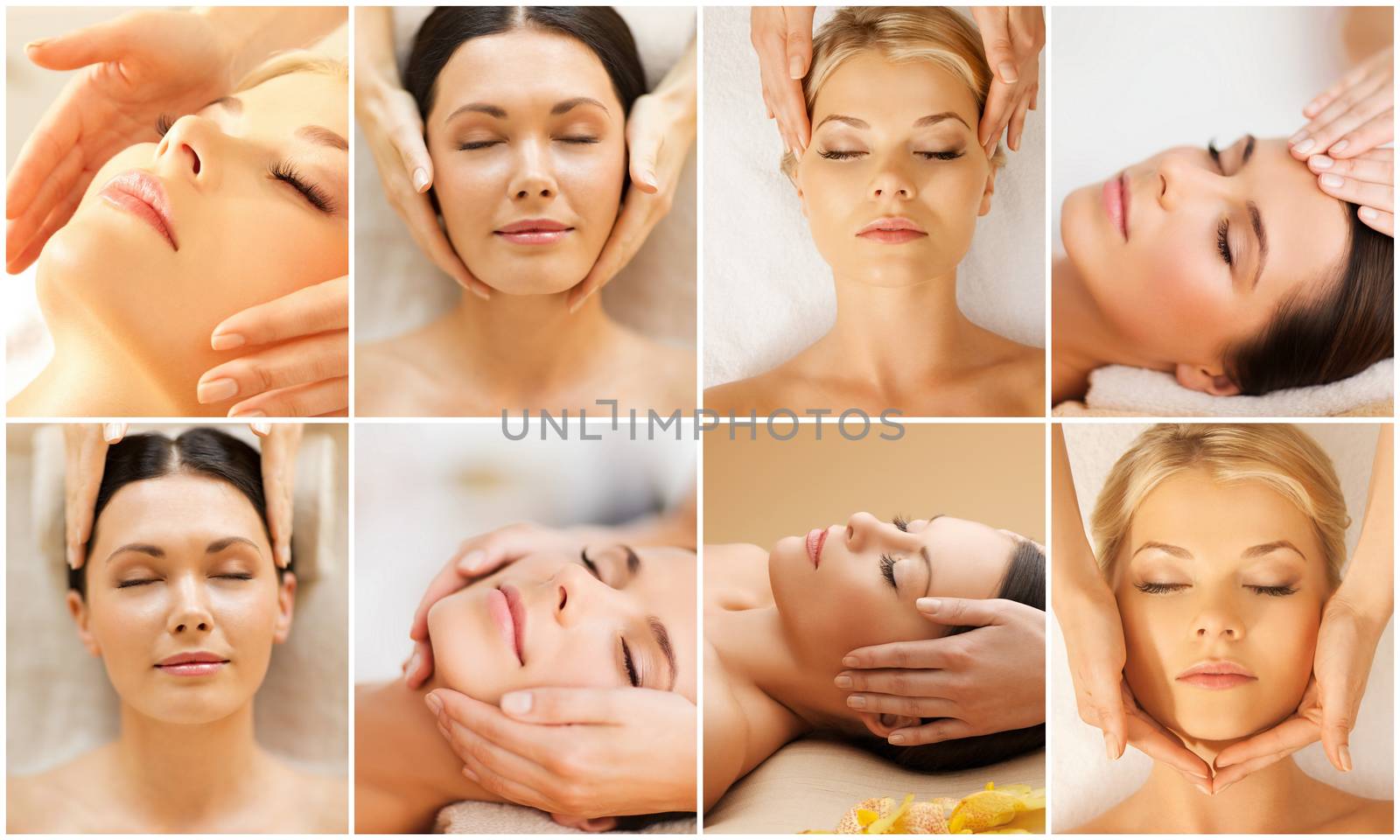 women having facial treatment in spa salon by dolgachov