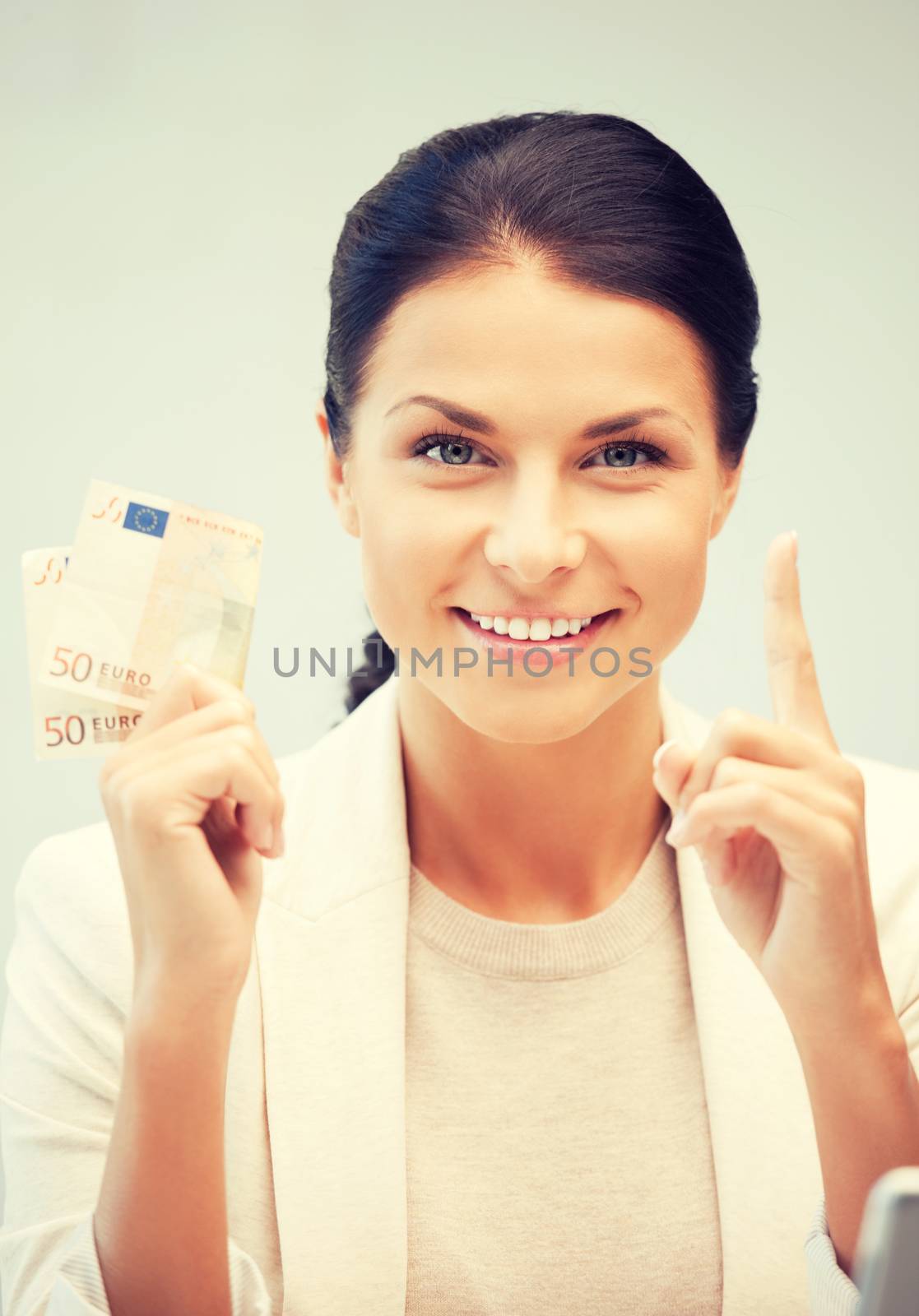lovely woman with euro cash money by dolgachov