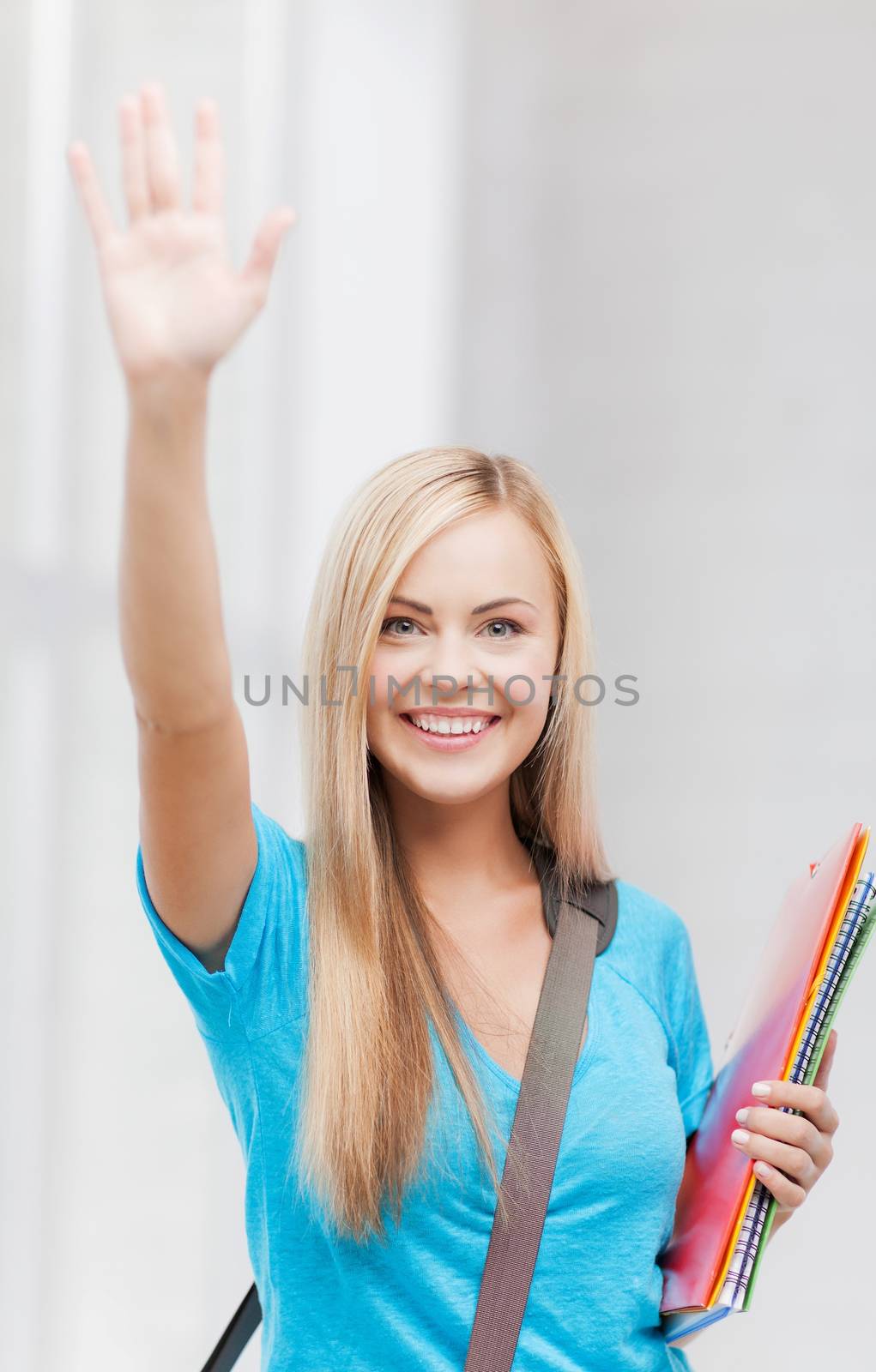 student with folders by dolgachov