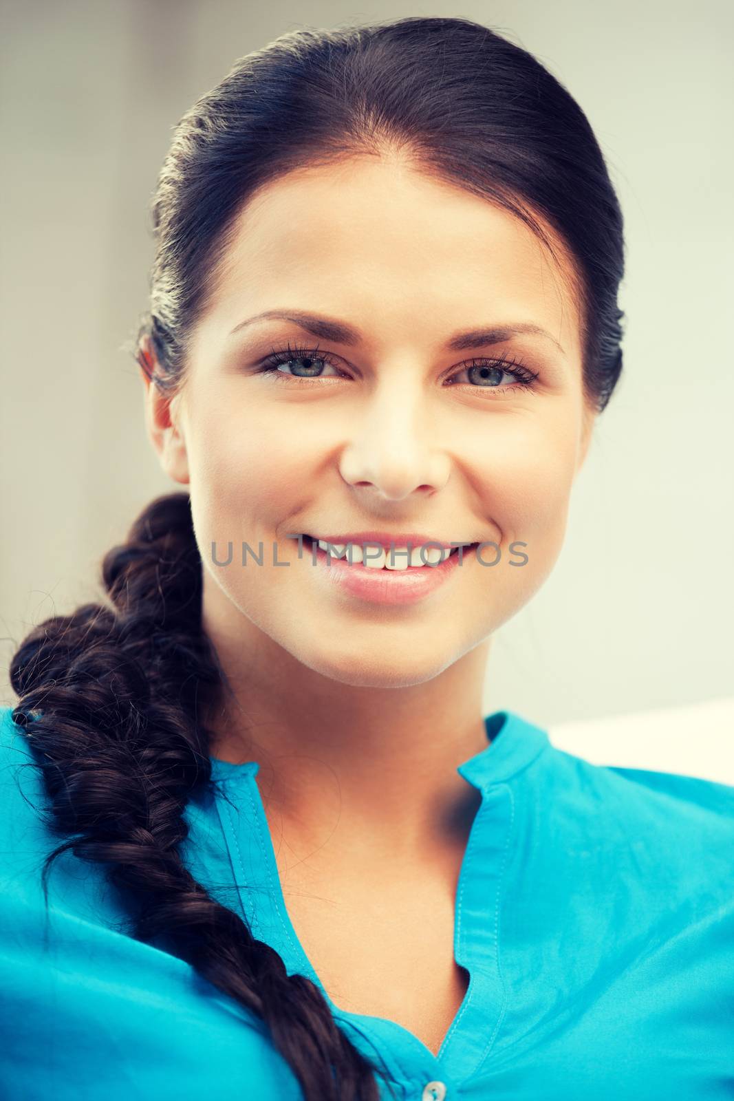 bright picture of happy and smiling woman