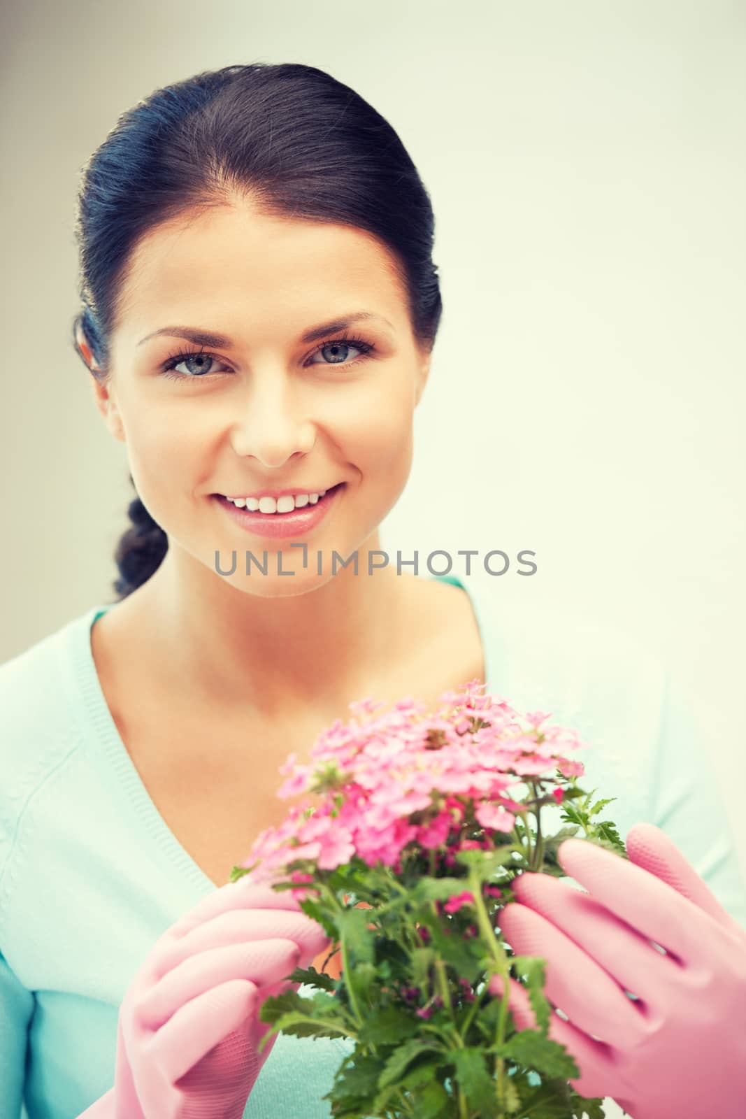 lovely housewife with flower by dolgachov