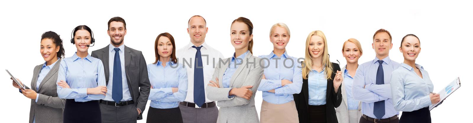 group of happy businesspeople by dolgachov