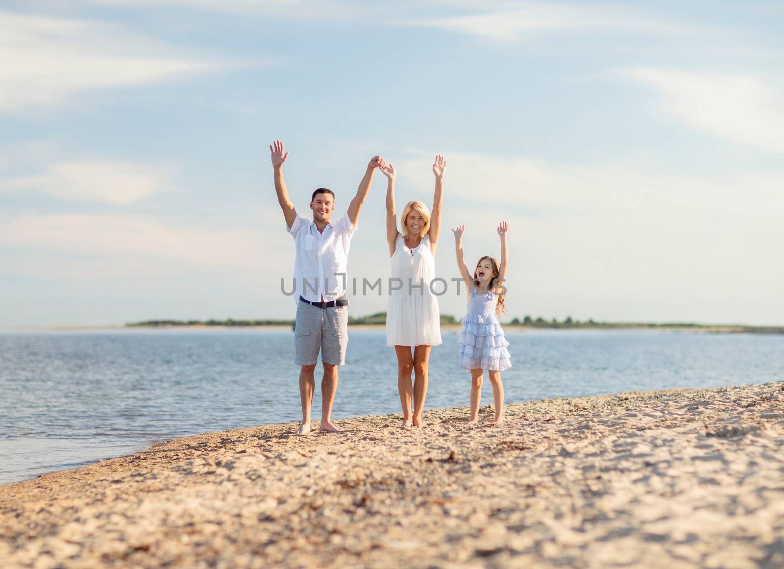 happy family at the seaside by dolgachov