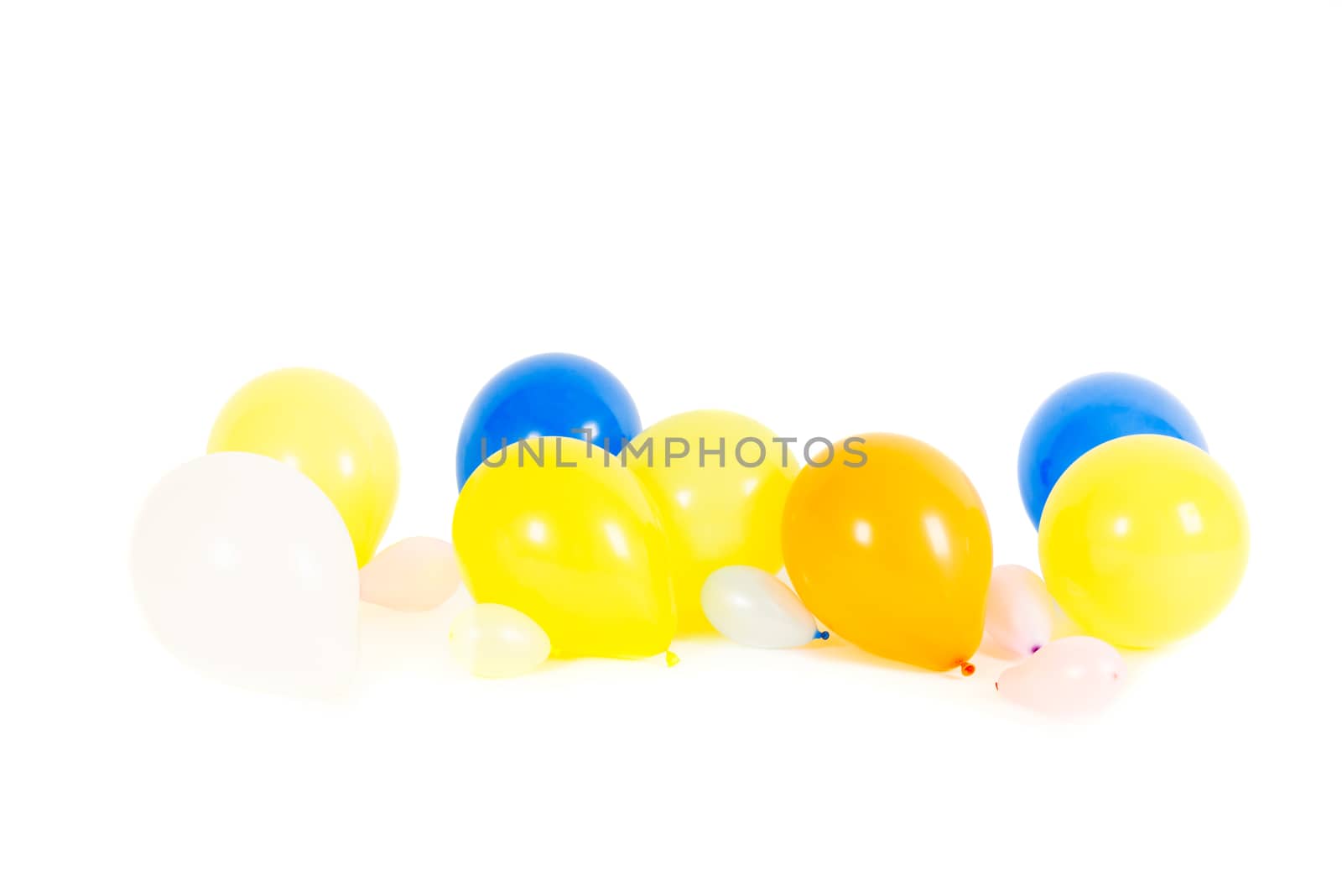 Colourful balloons isolated on white