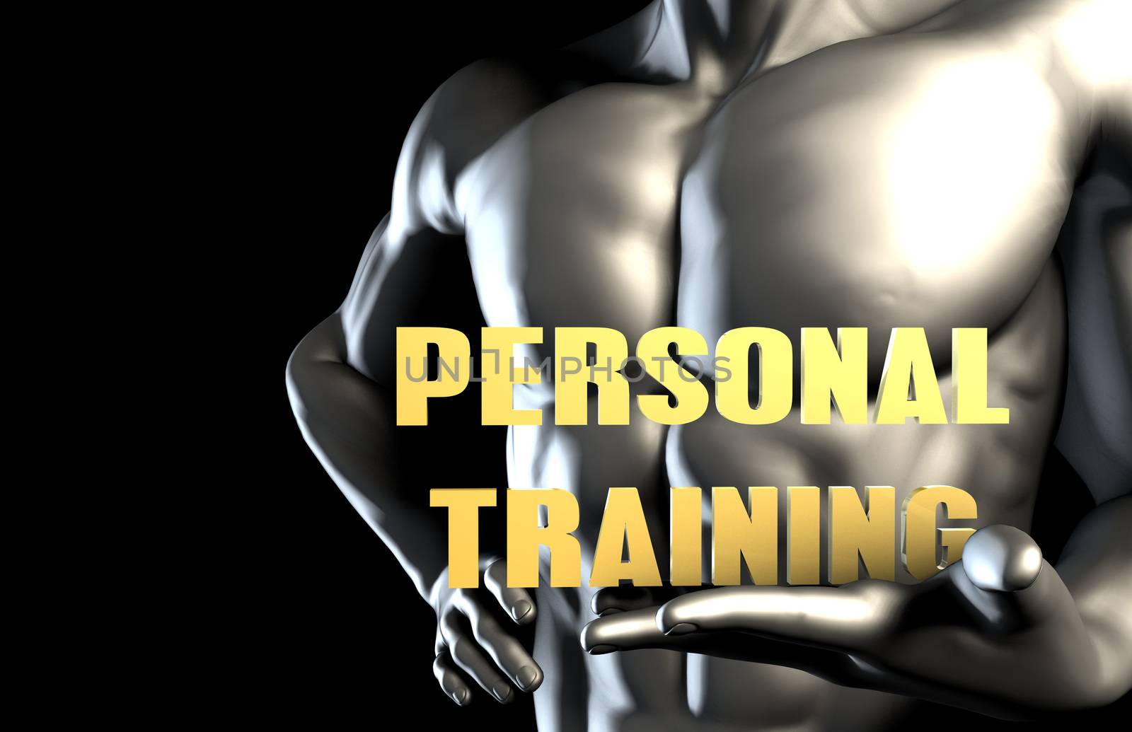 Personal training With a Business Man Holding Up as Concept