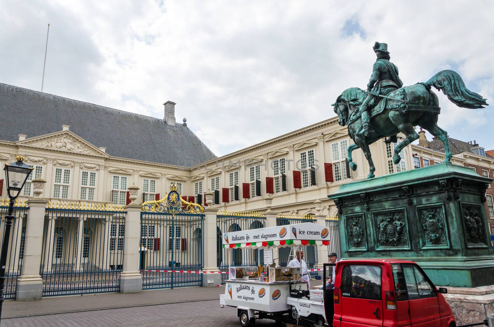 The Hague, Netherlands - May 8, 2015: People visit Noordeinde Palace, the Hague by siraanamwong