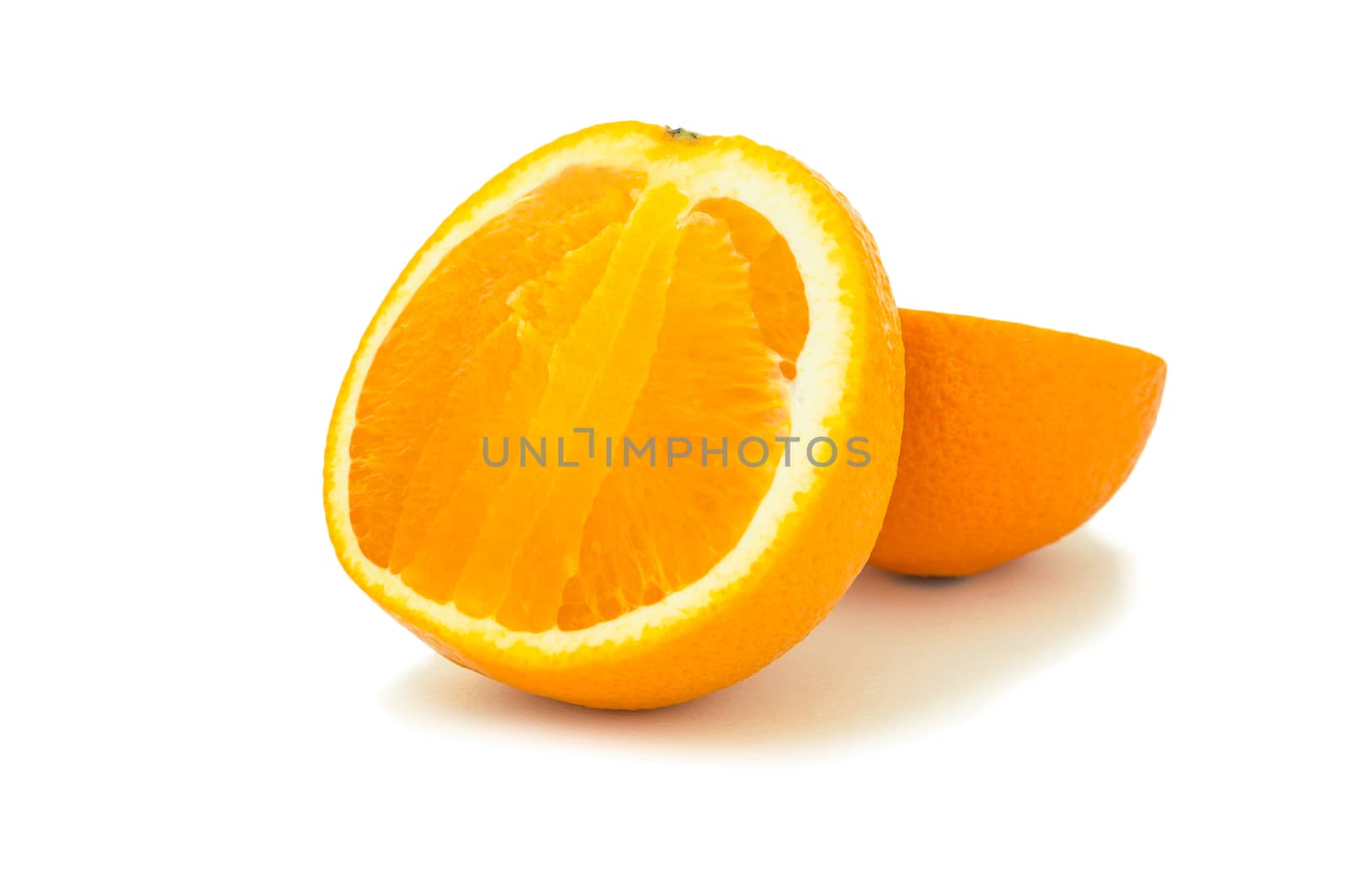 Orange fruit sliced isolated on white background
