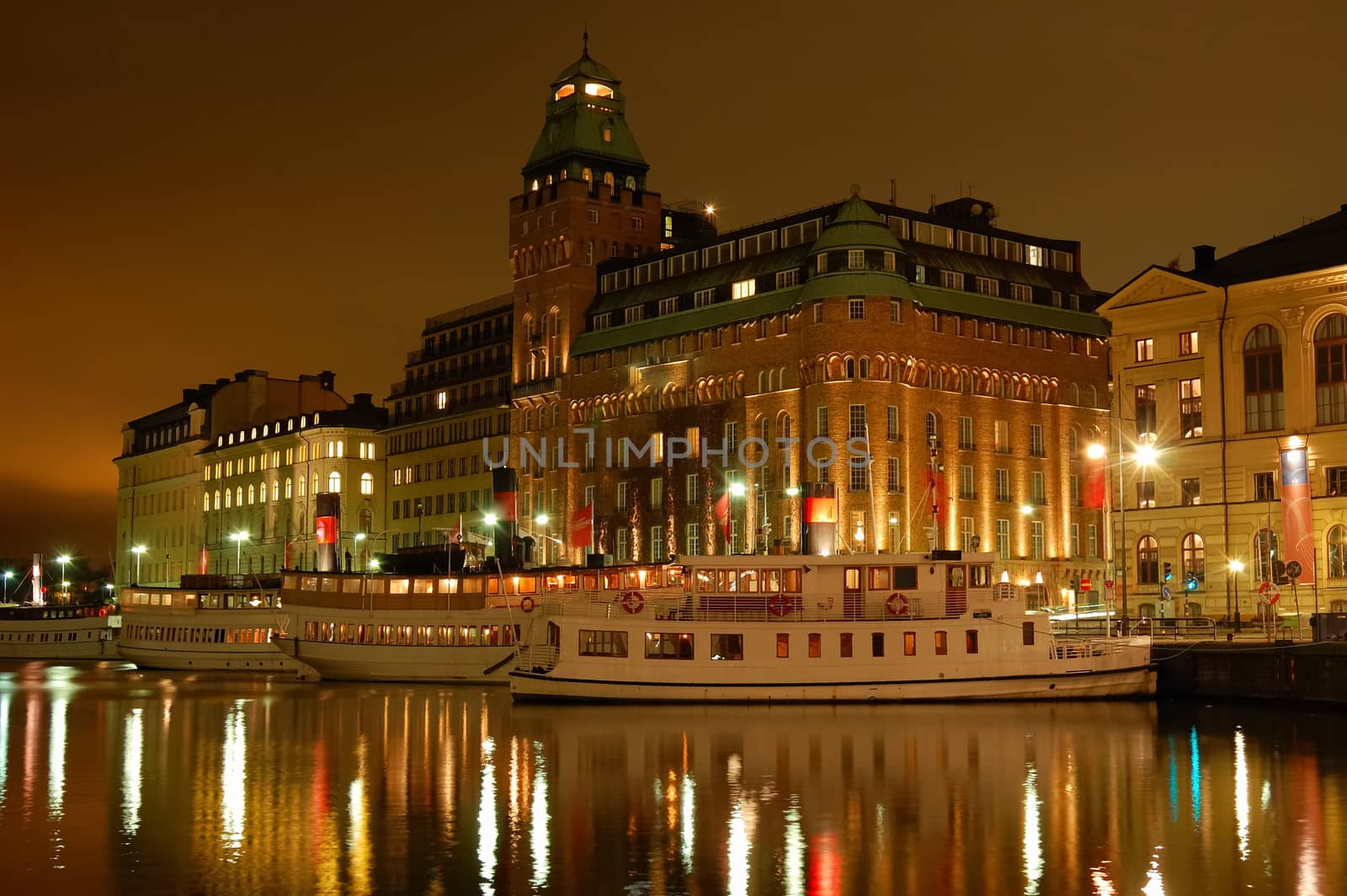 Stockholm embankment with boats by a40757