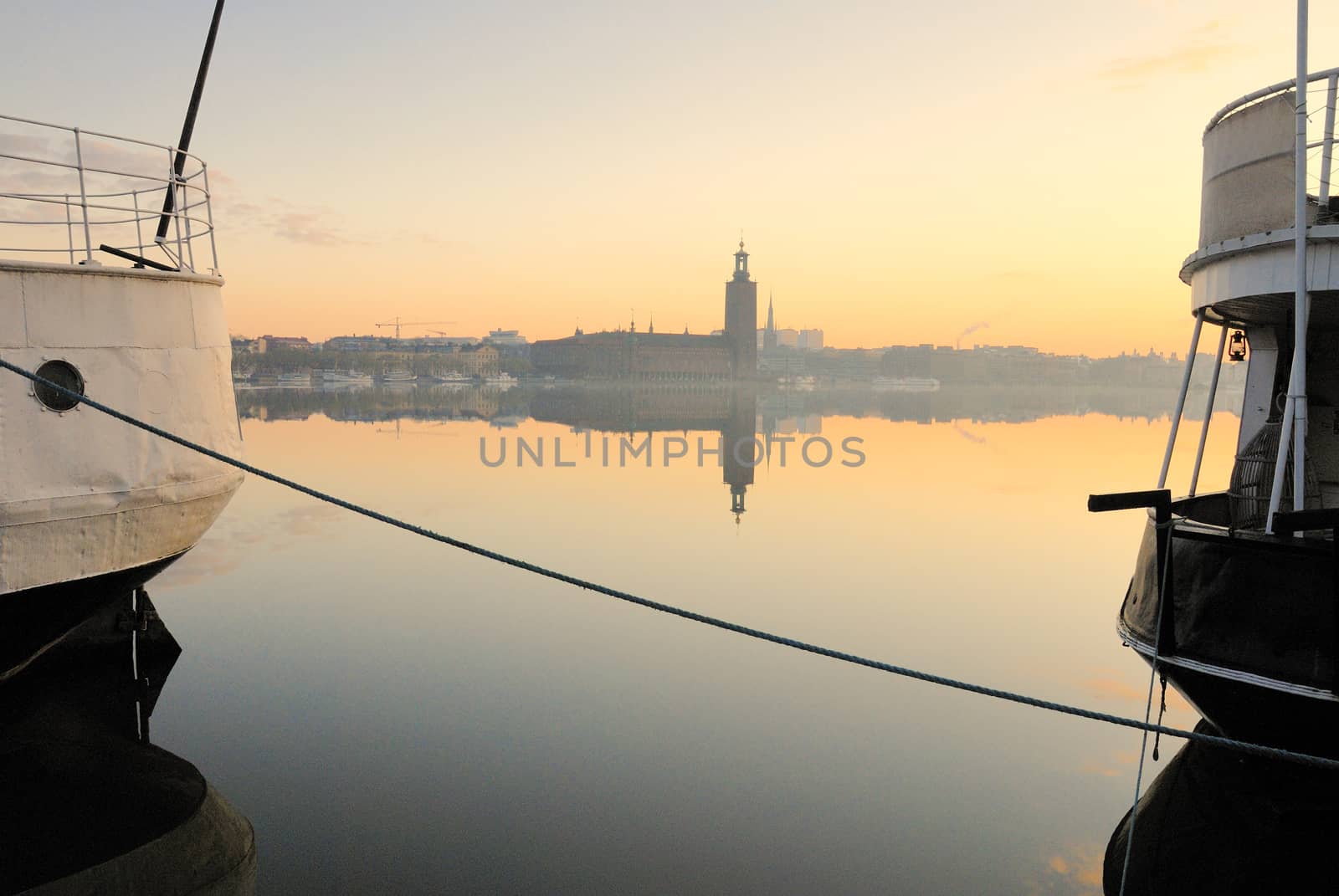 Stockholm embankment with boats by a40757