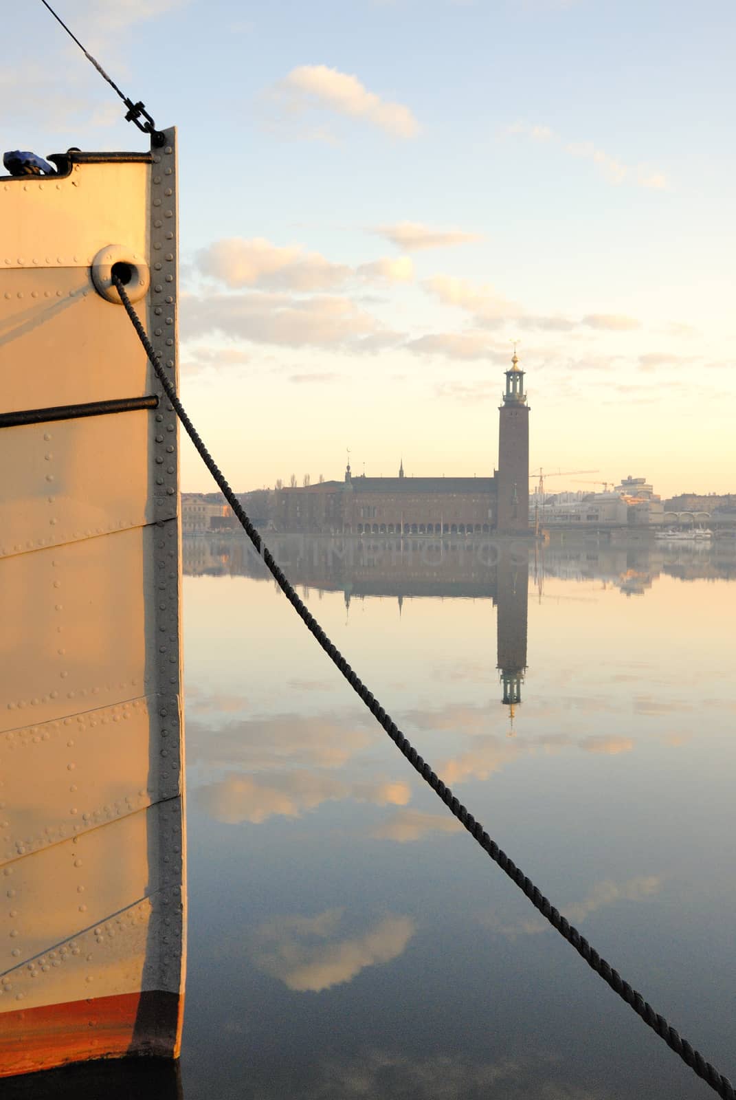 Stockholm embankment with boats