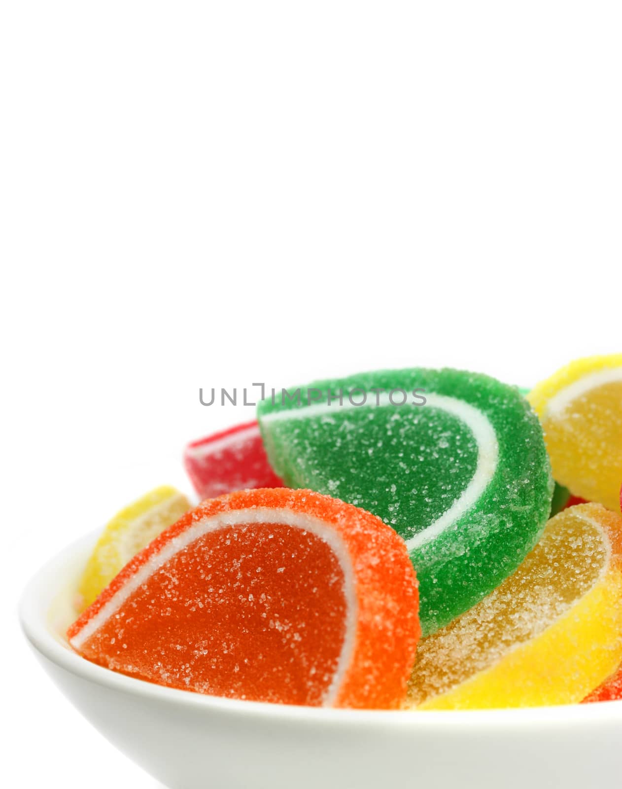 Soft colorful candy in a bowl