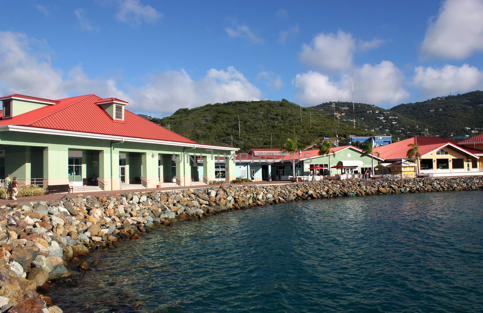 Tourist shops on caribbean island.