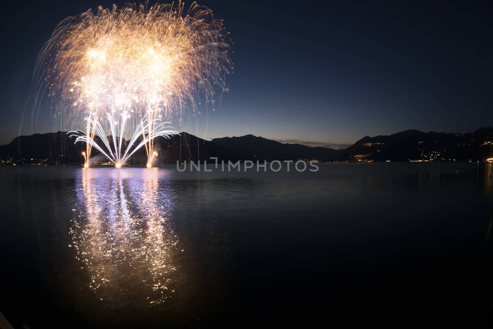 Fireworks on the Lake Maggiore, Luino - Italy by Mdc1970