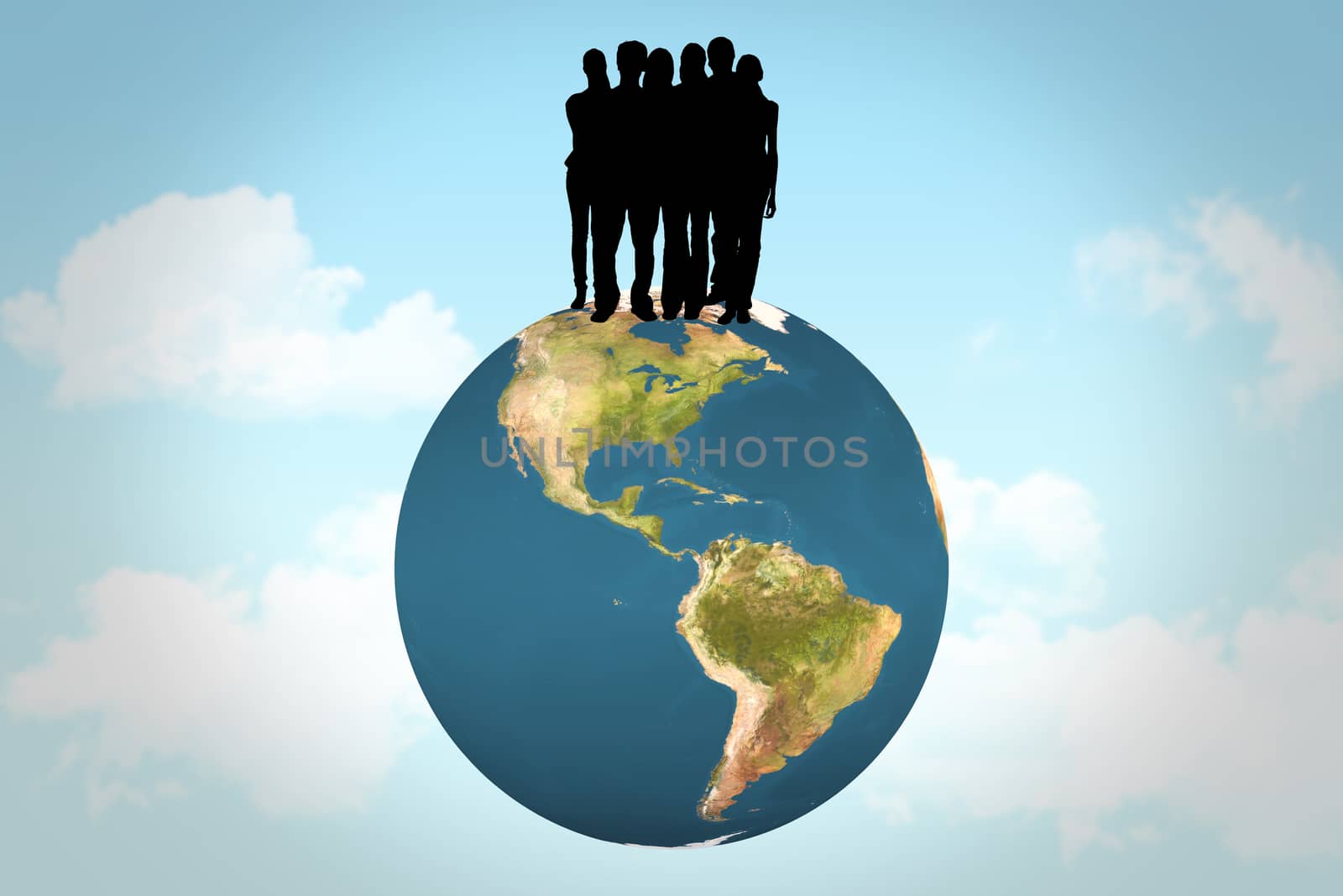 Composite image of silhouette of team of people by Wavebreakmedia