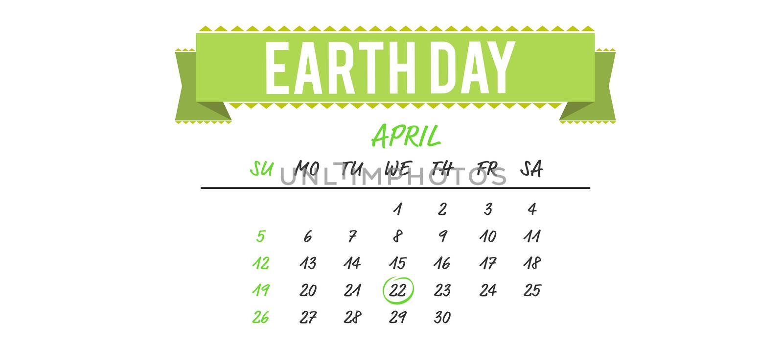 april calendar against earth day banner
