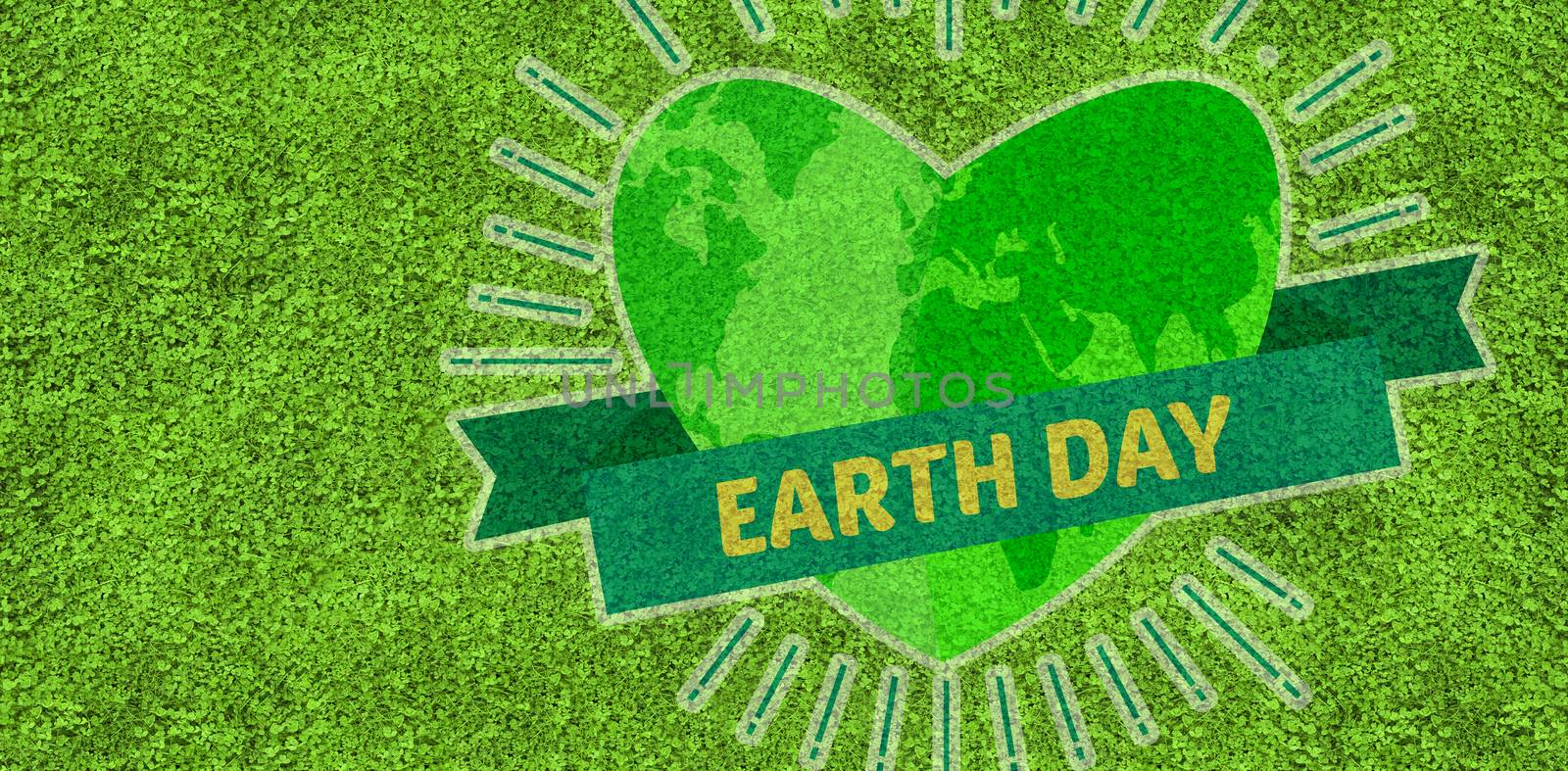 Earth Day Graphic against astro turf surface