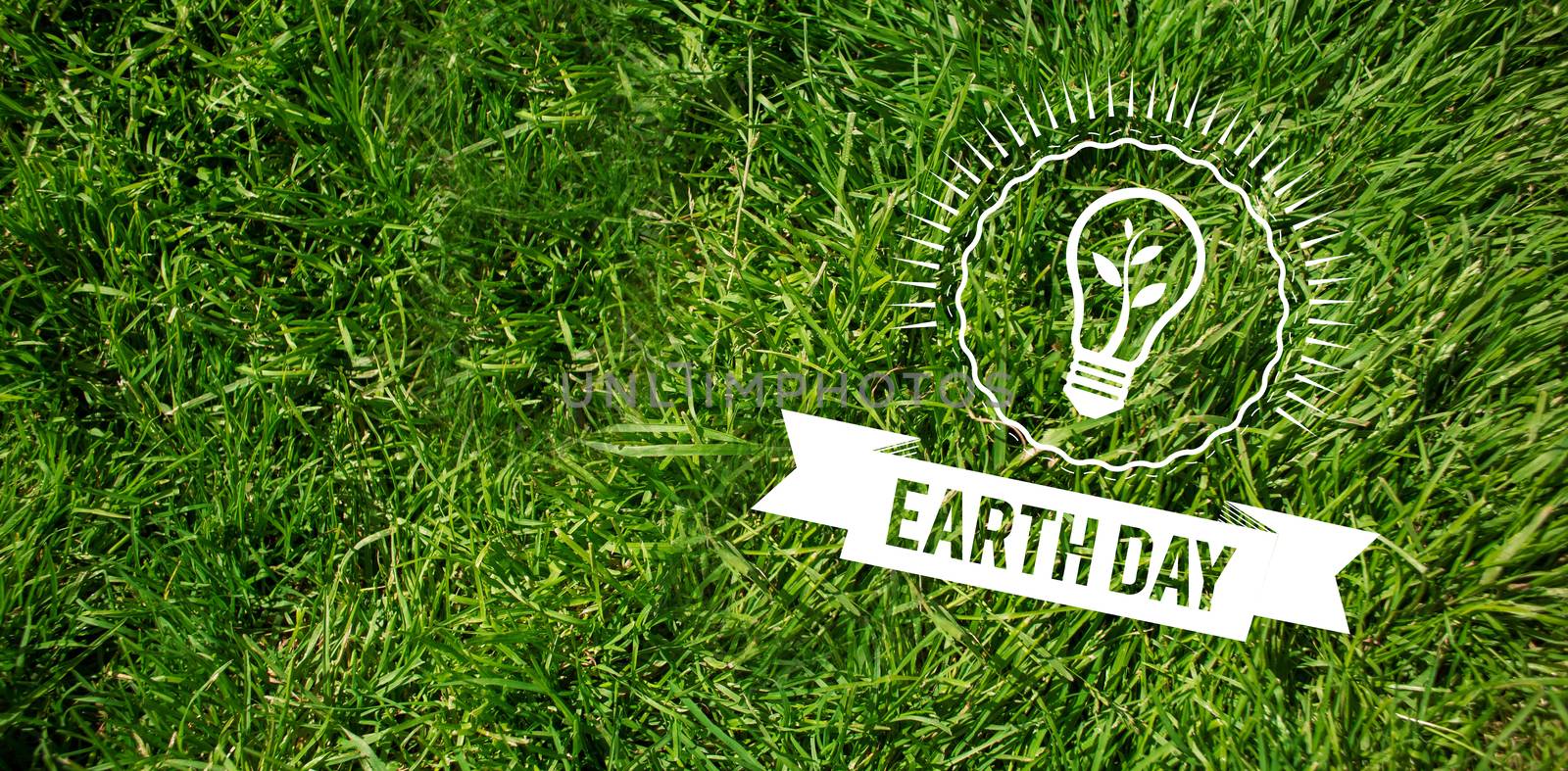 Earth Day Graphic against grass background