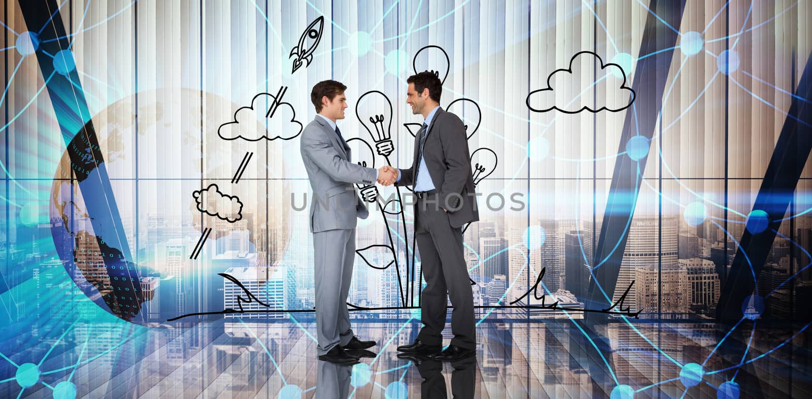 Composite image of businessmen shaking hands by Wavebreakmedia