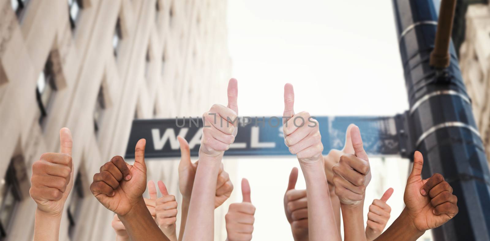 Composite image of hands showing thumbs up by Wavebreakmedia