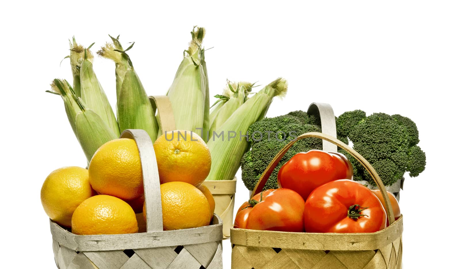 Horizontal isolated shot of healthy and delicious fresh fruits and vegetables.