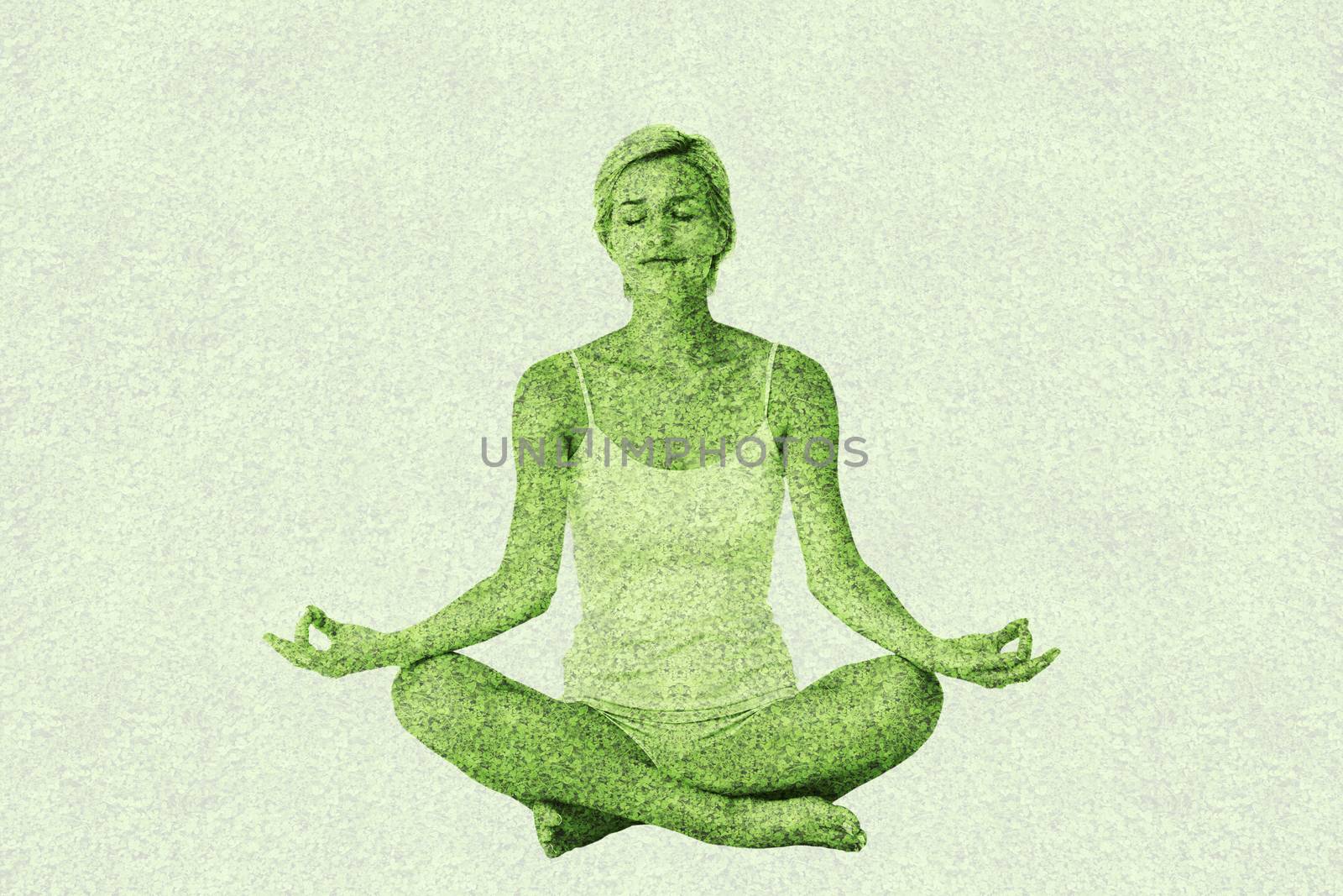 Composite image of  fit woman doing yoga by Wavebreakmedia