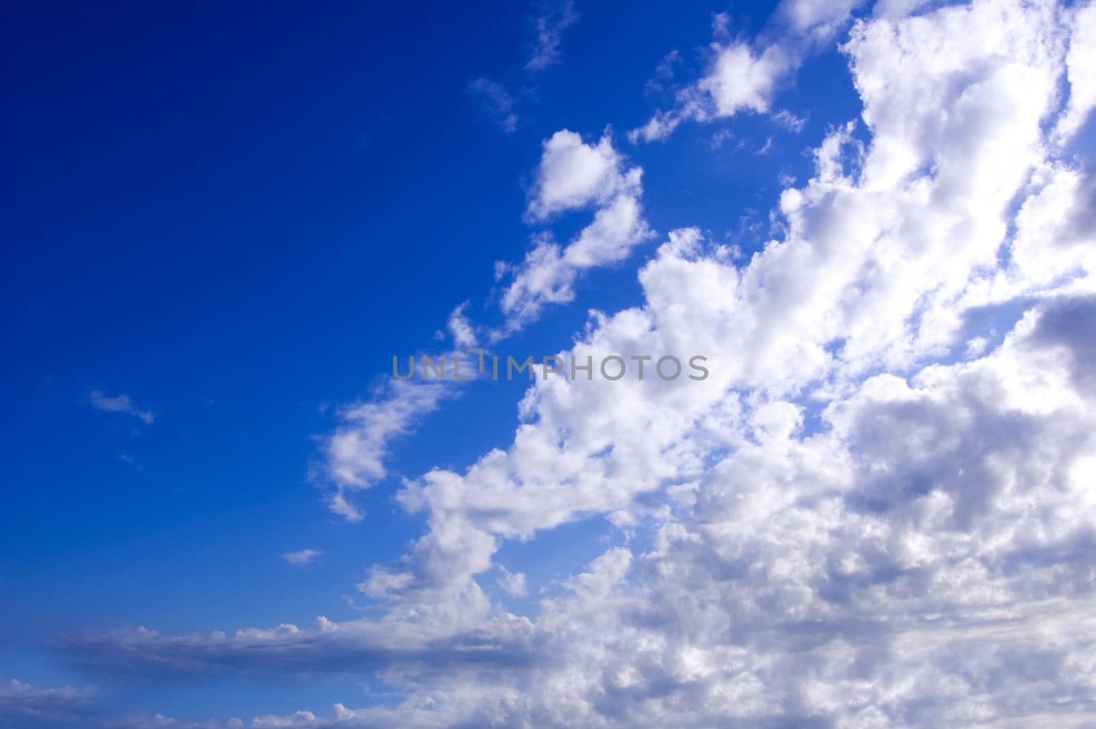 Blue sky conceptual image. Picture of clean summer sky.