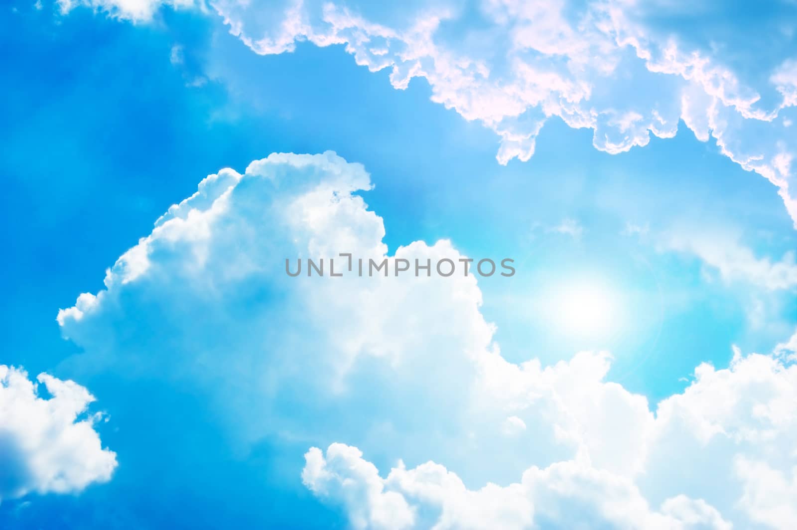 Blue clean sky. Abstract clouds.