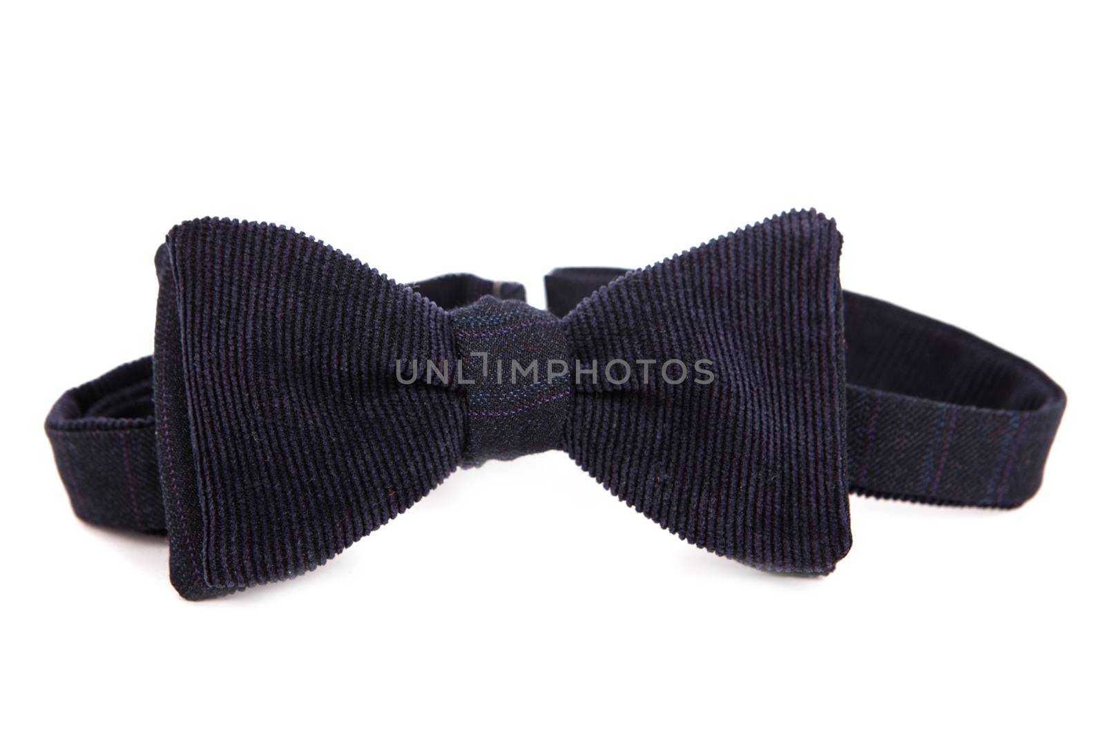 Black bow tie isolated on white background.