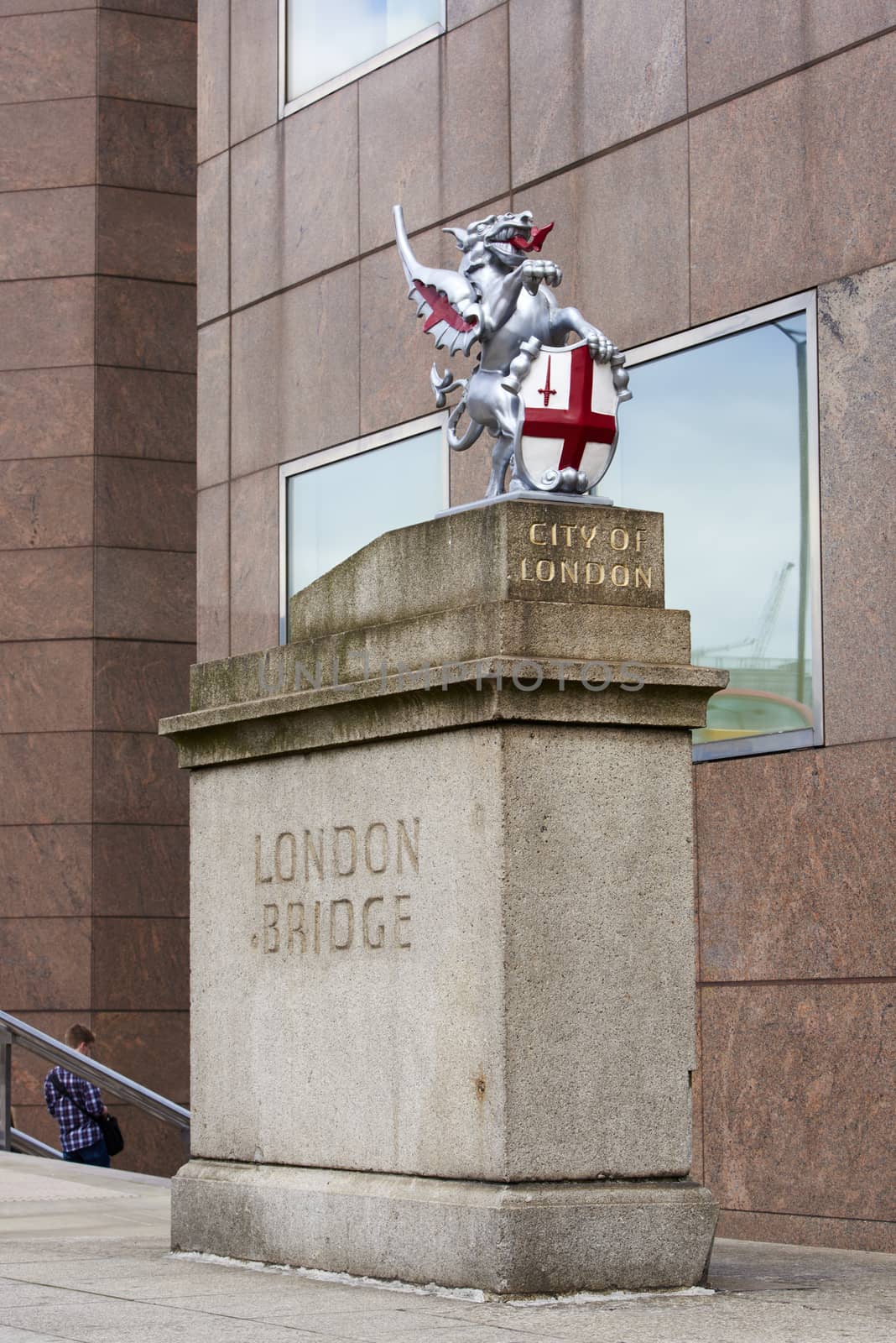 LONDON, UK - JUNE 23: City of London dragon in London Bridge. June 23, 2015 in London.